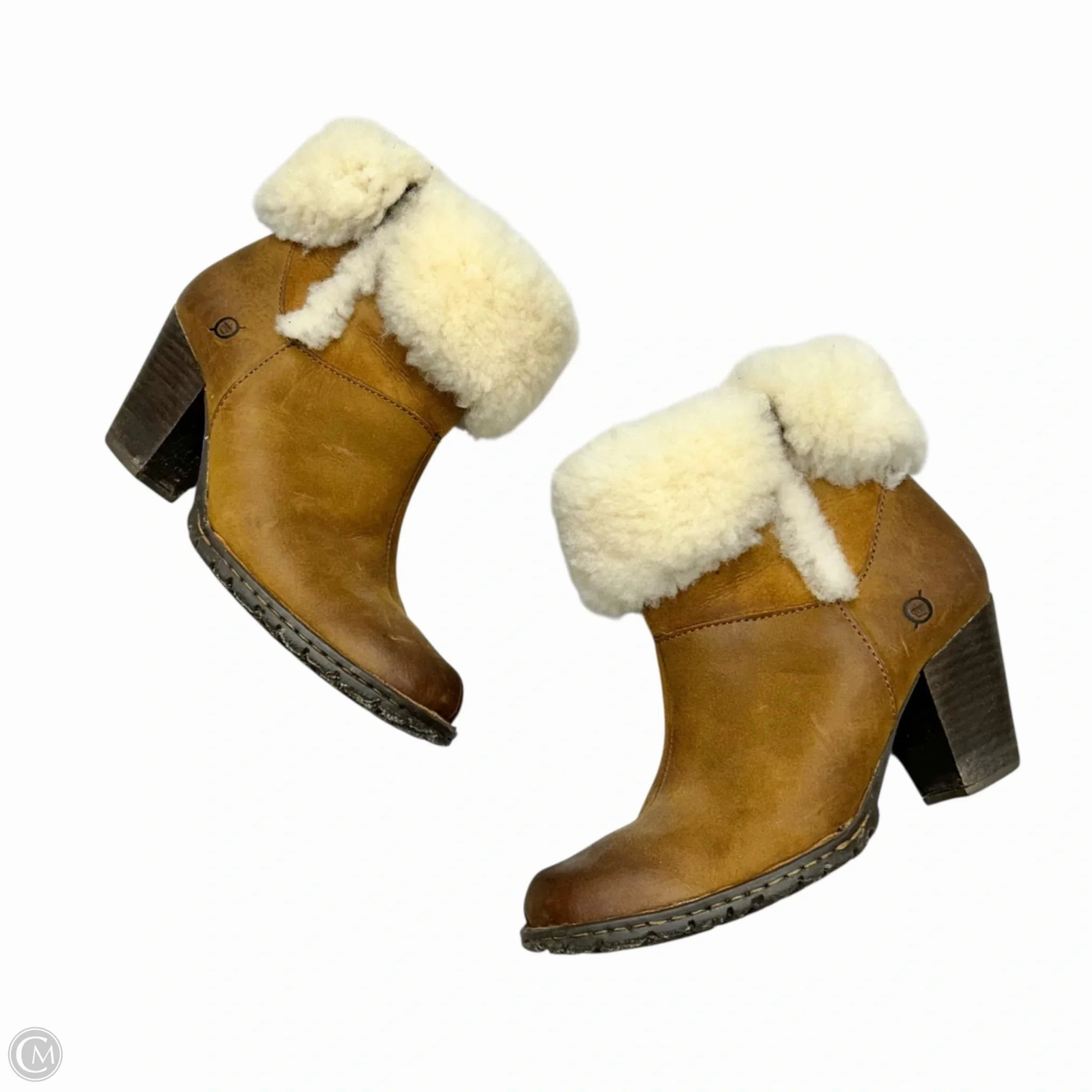 Practical Build Wind Resistant Boots Ankle Heels By Born In Tan, Size: 7