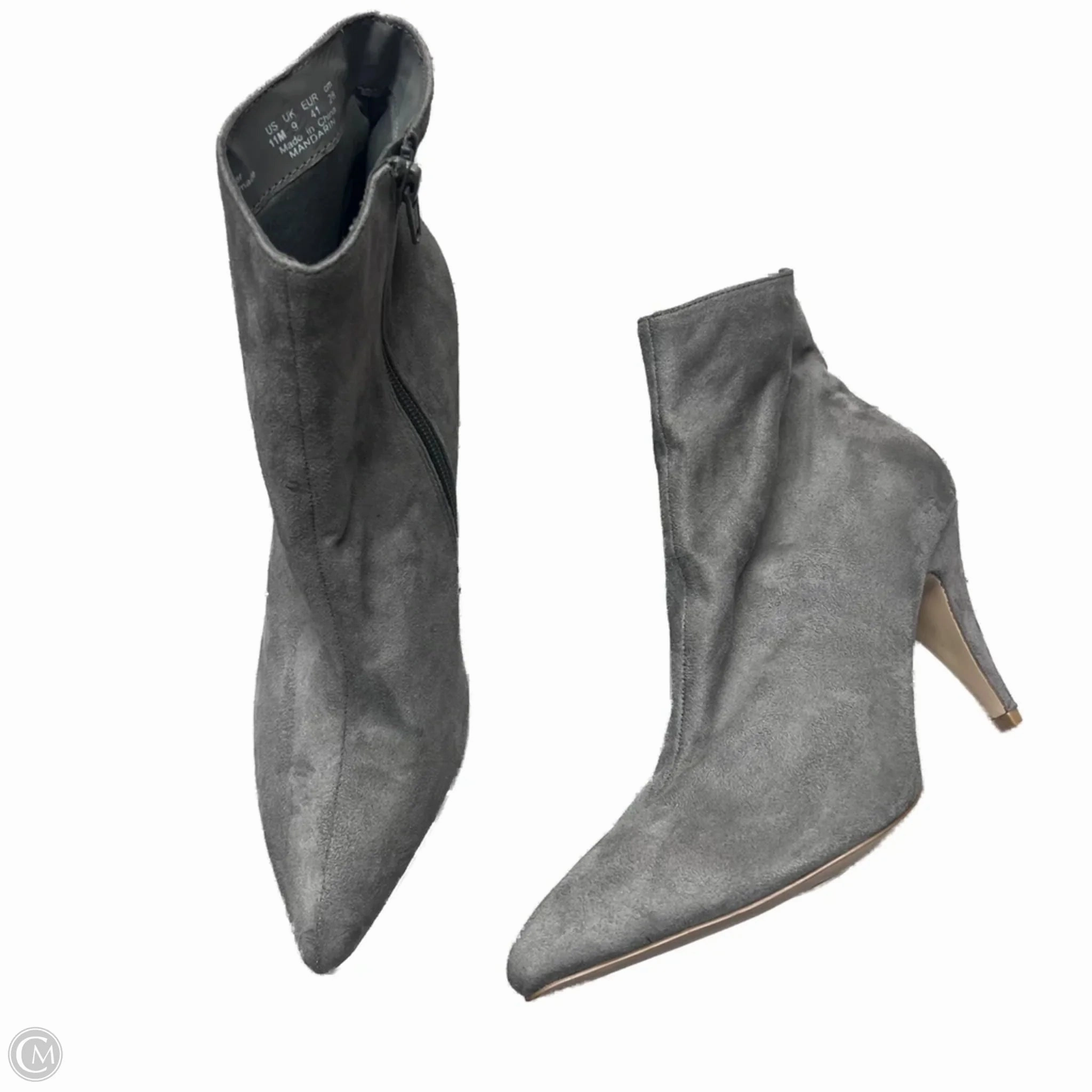 Effortless Look Boots Ankle Heels By Carlos By Carlos Santana In Grey, Size: 11