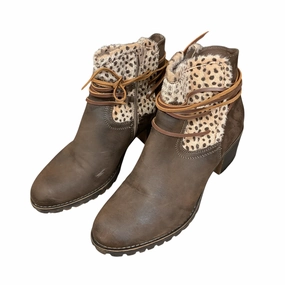 Eco Friendly Manufacturing Dad Mode Boots Ankle Heels By Cato In Animal Print, Size: 11