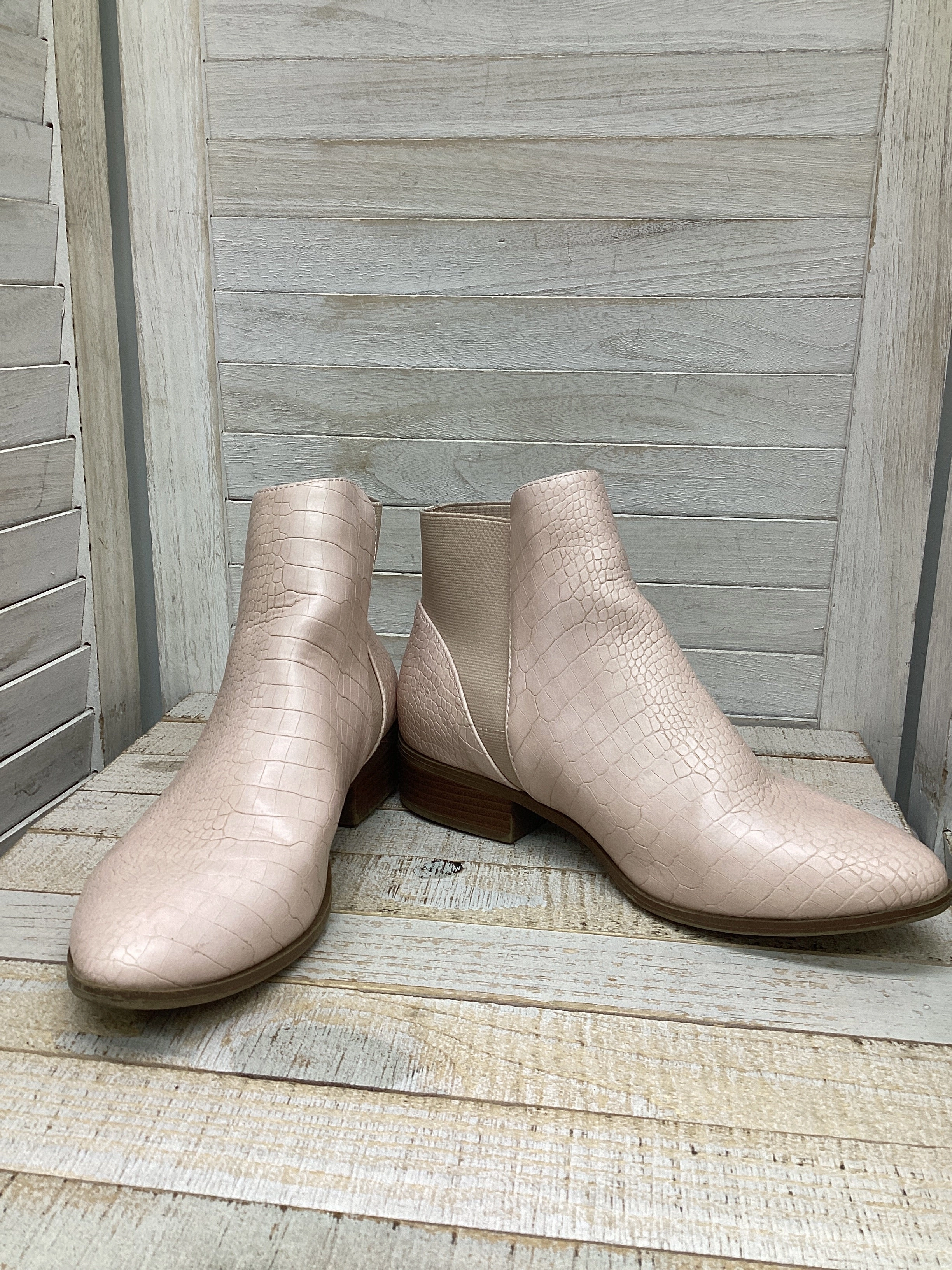 Slip Resistant All Day Wear Boots Ankle Heels By Cato In Pink, Size: 9