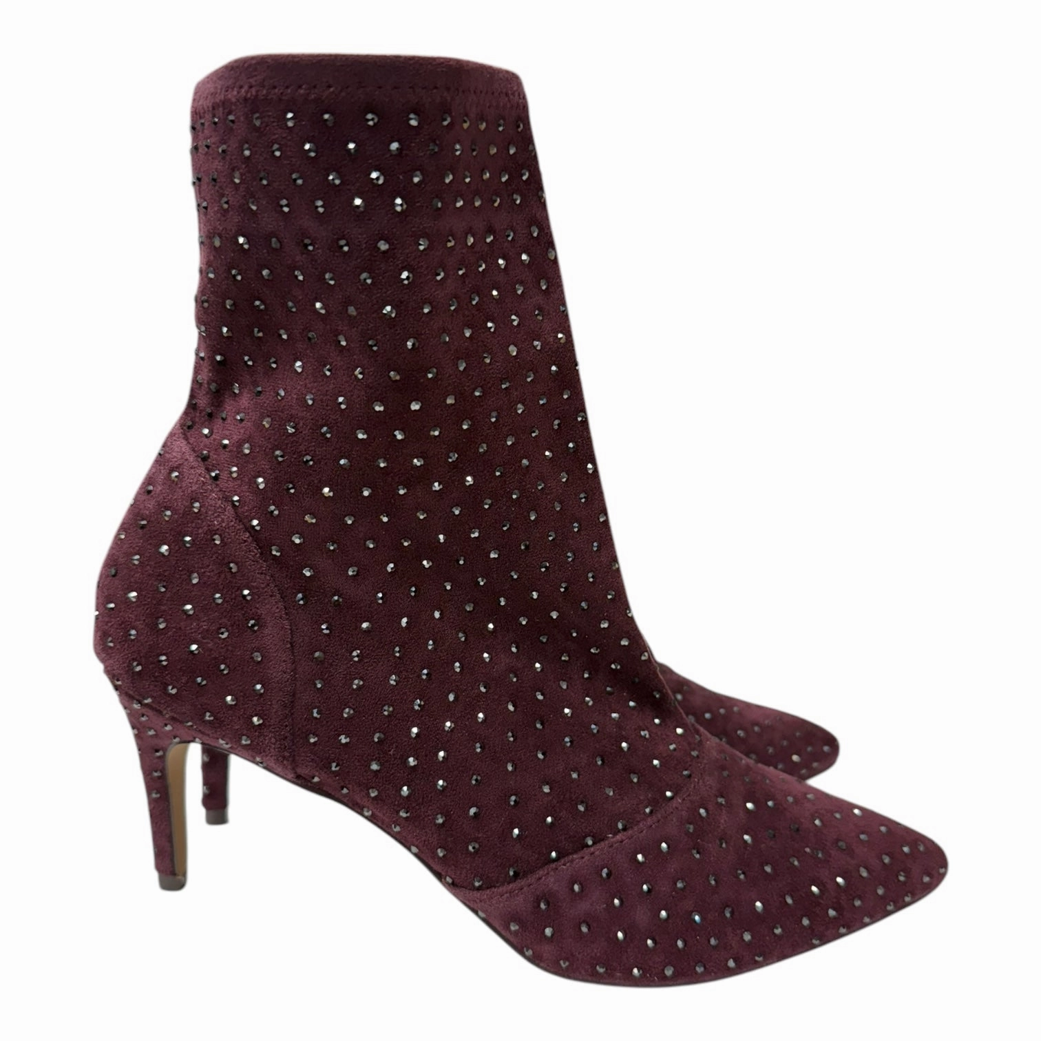 Padded Interior Night Travel Shock   Absorbing Boots Ankle Heels By Charles David In Purple, Size:10