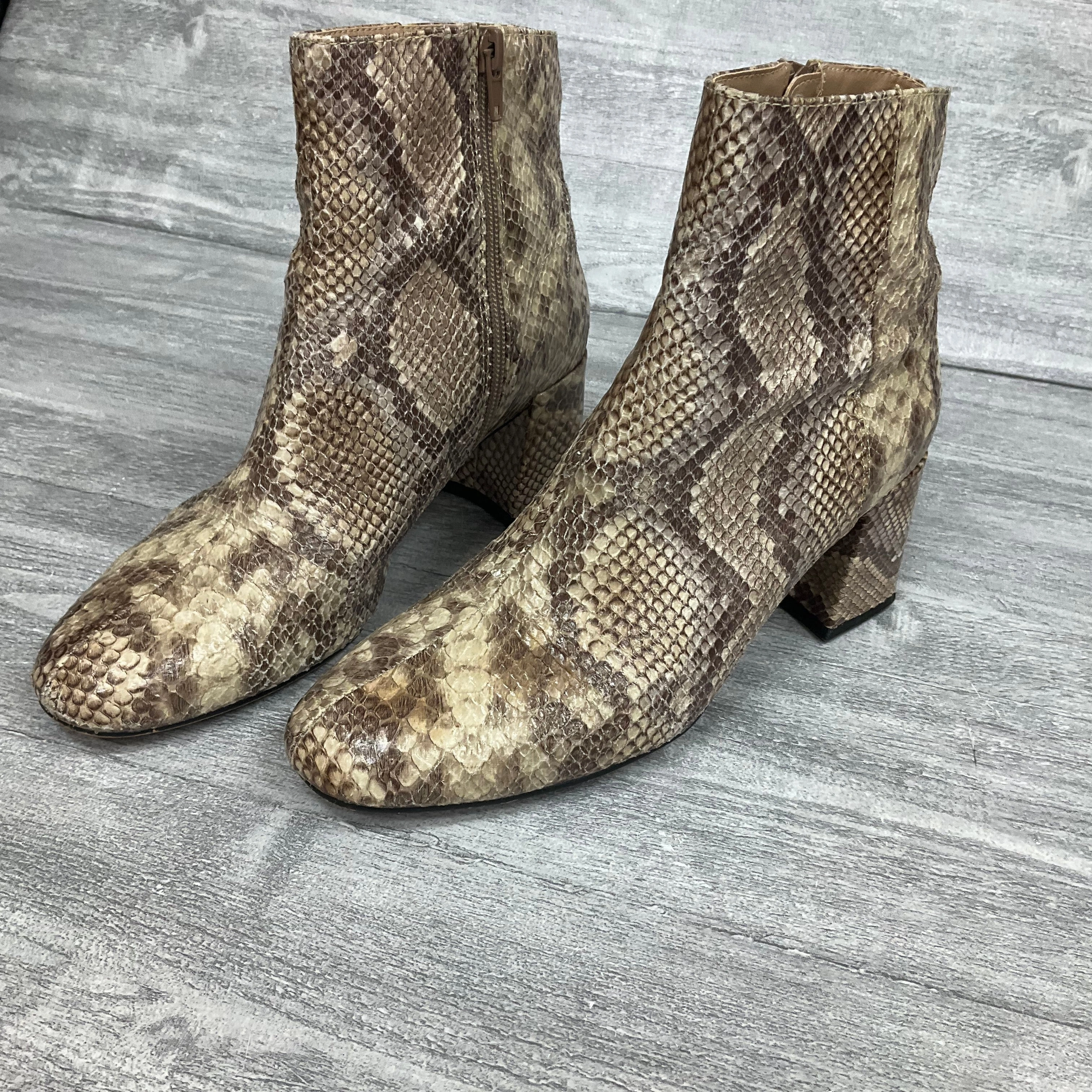 Boots Ankle Heels By Chinese Laundry In Snakeskin Print, Size: 7.5 Everyday Comfort