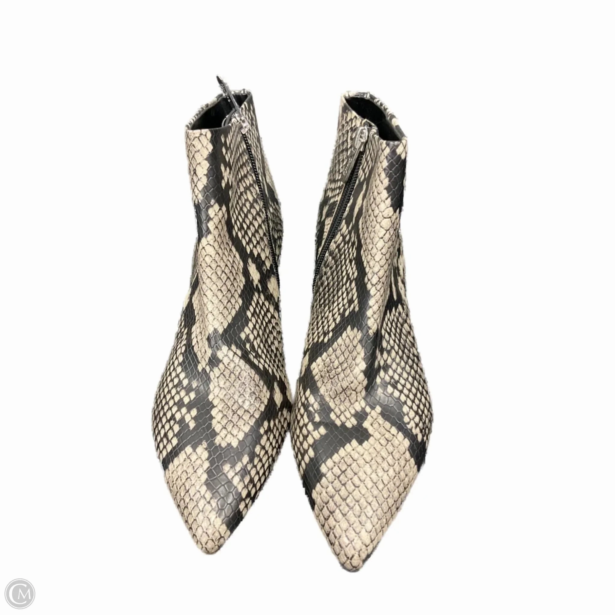Leather Cool All Day Boots Ankle Heels By Circus By Sam Edelman In Snakeskin Print, Size: 6.5