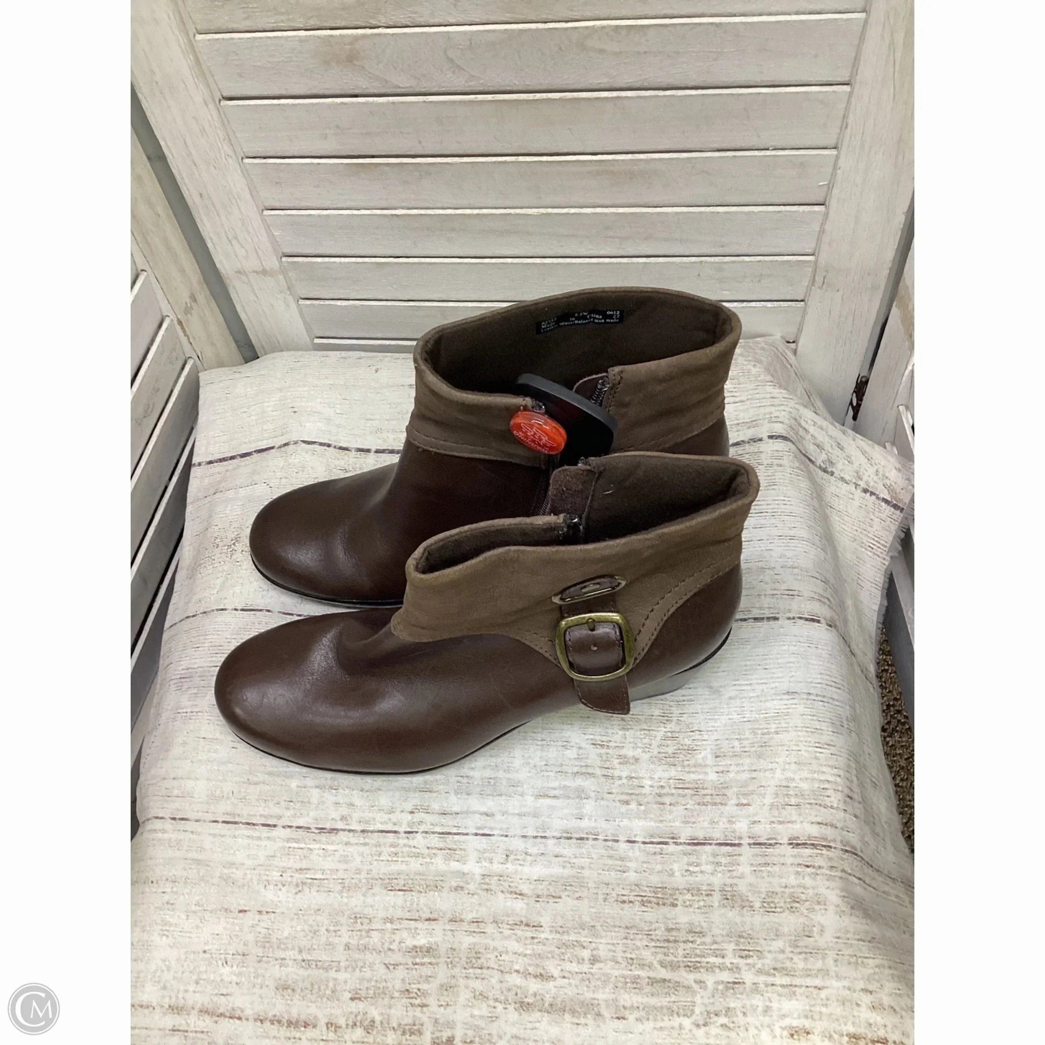 Boots Ankle Heels By Clarks In Brown, Size: 8.5 Climate Friendly comfortable socks