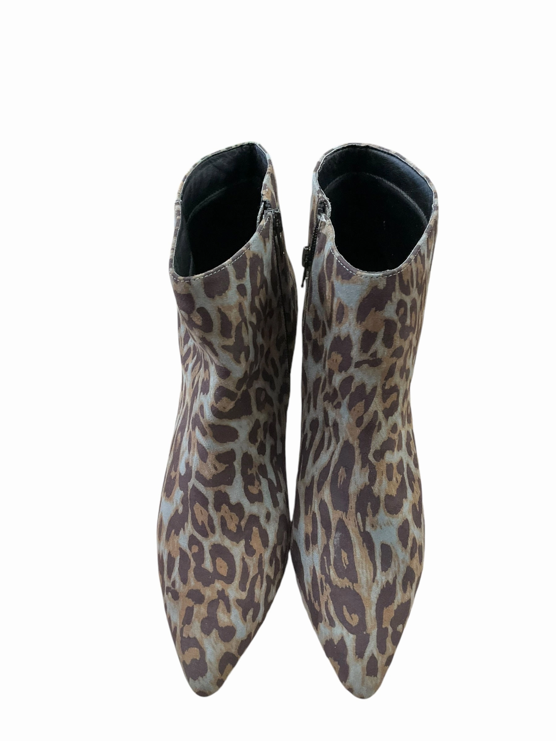 No Tie Boots Ankle Heels By Clothes Mentor In Animal Print, Size: 12