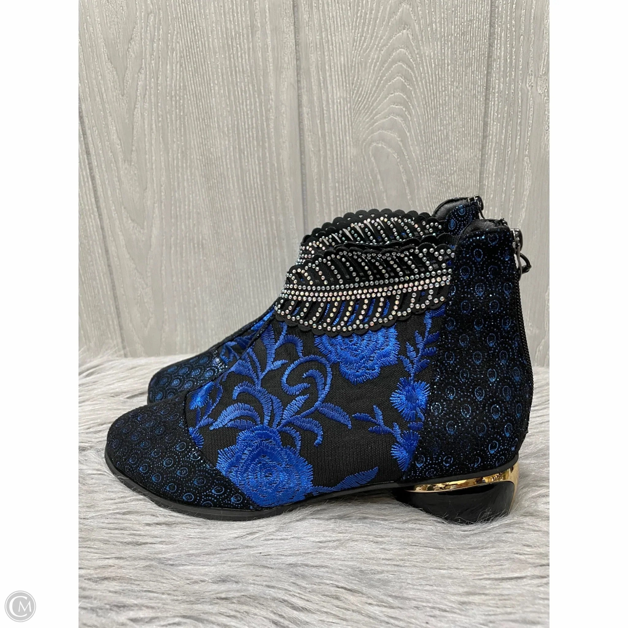 Boots Ankle Heels By Clothes Mentor In Black & Blue, Size: 9 Young Professional
