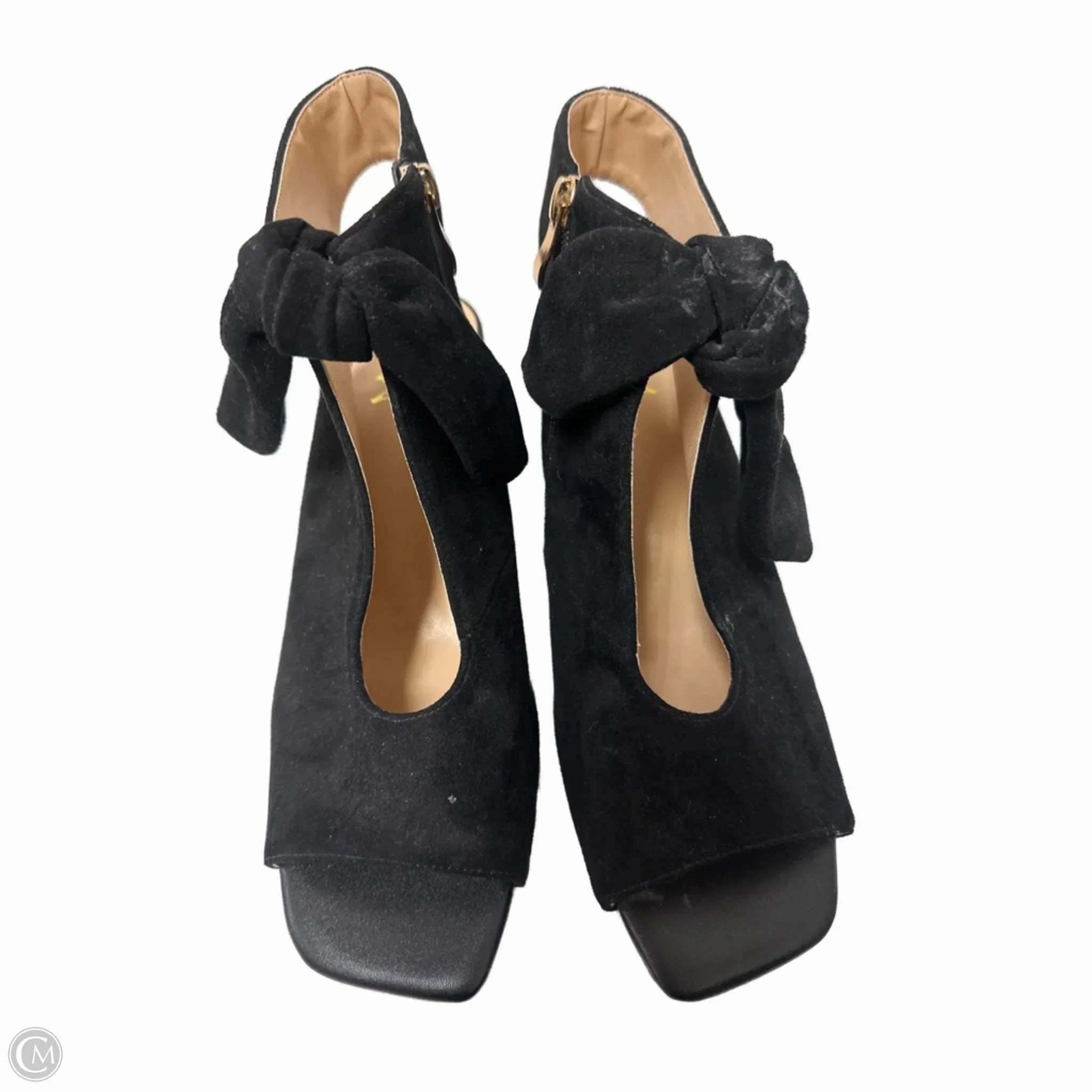 CushionedSole Boots Ankle Heels By Clothes Mentor In Black, Size: 10