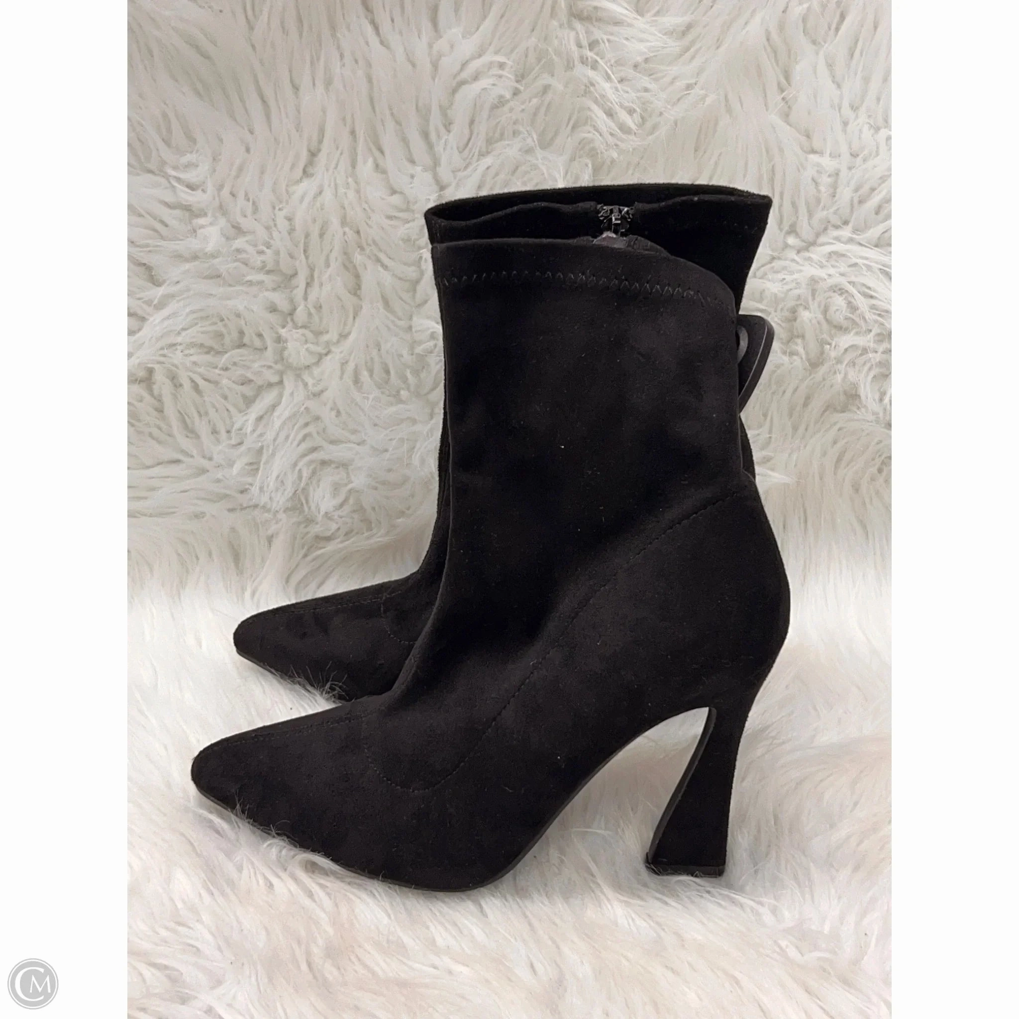 Boots Ankle Heels By Clothes Mentor In Black, Size: 8 Nylon Material Hiking Boots