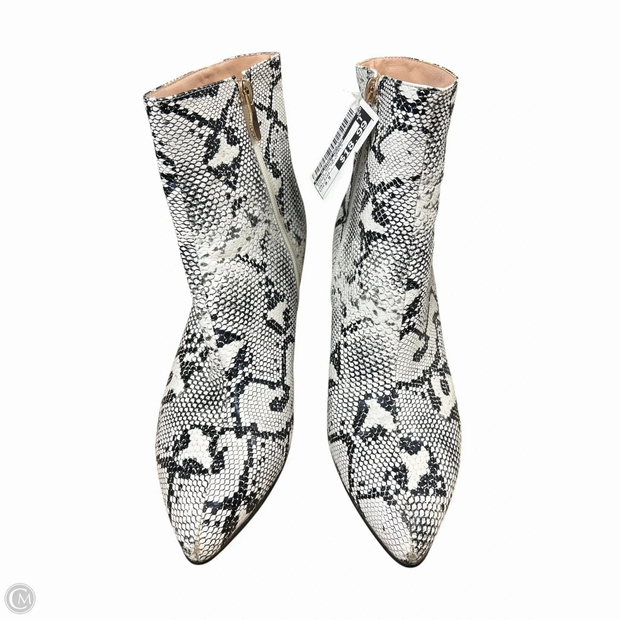 Low Profile Windy Weather Durable Grip Boots Ankle Heels By Clothes Mentor In Snakeskin Print, Size: 9.5