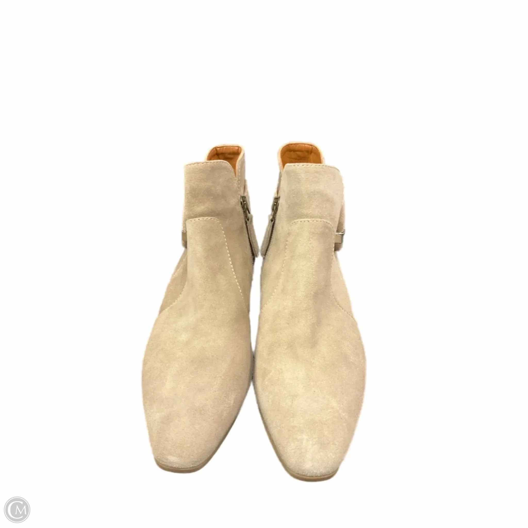 Boots Ankle Heels By Clothes Mentor In Tan, Size: 7.5 Easy Layer