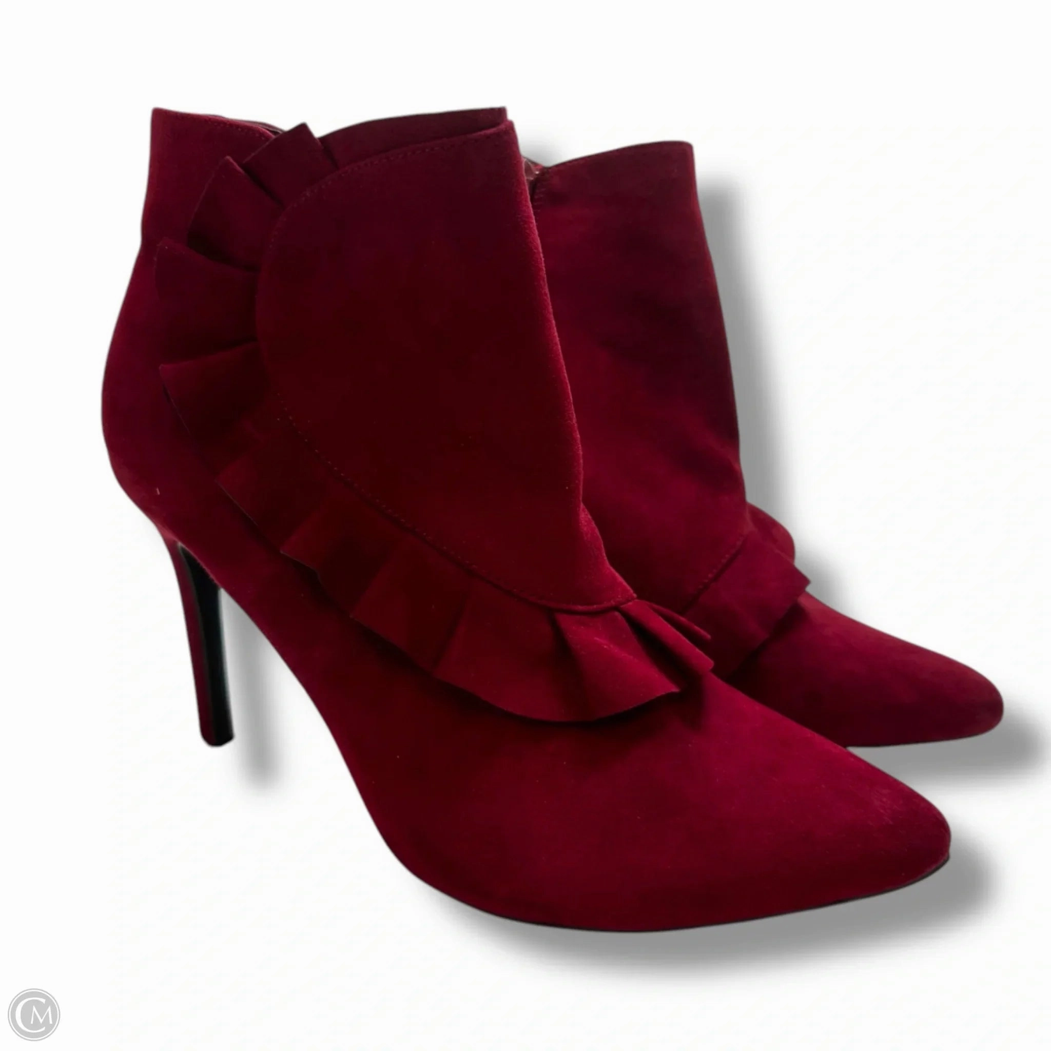 Boots Ankle Heels By Cme In Maroon, Size: 11 Fast Wear Waterproof Protection
