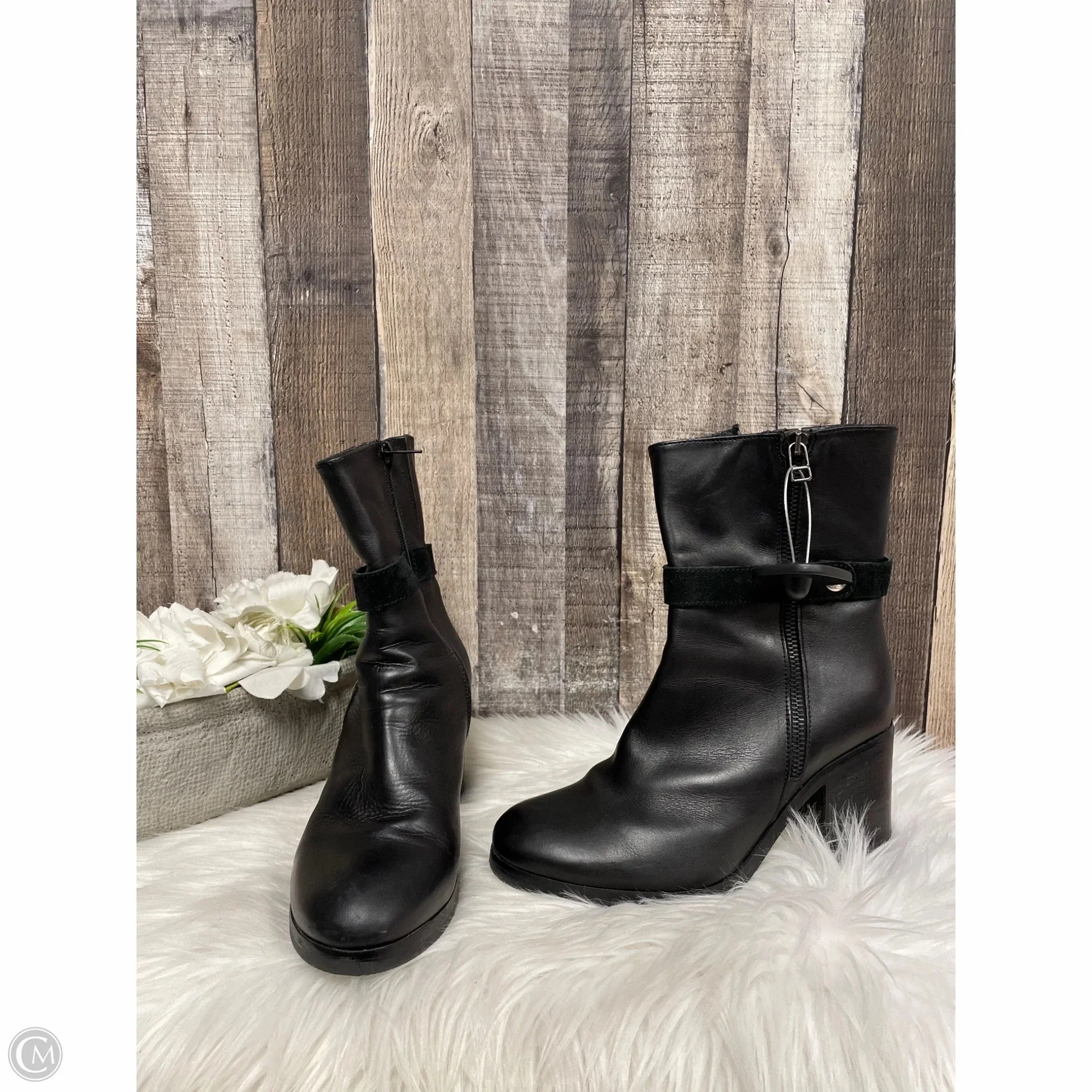 Boots Ankle Heels By Coach And Four In Black, Size: 7.5 Comfort Lining Nature Lover Cushioned Step Night Travel