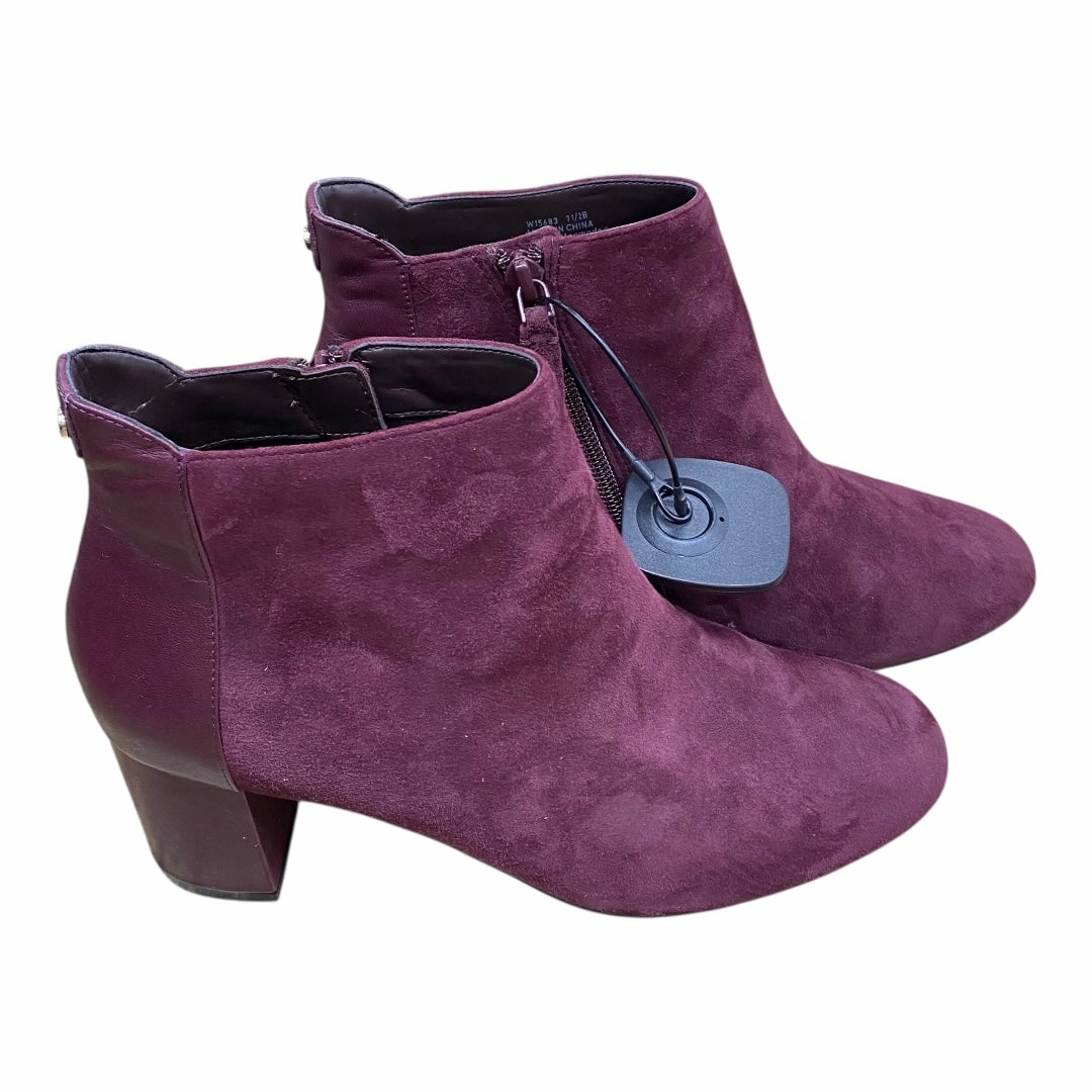 Anti Fatigue Casual Outfit Boots Ankle Heels By Cole-Haan In Purple, Size:7.5