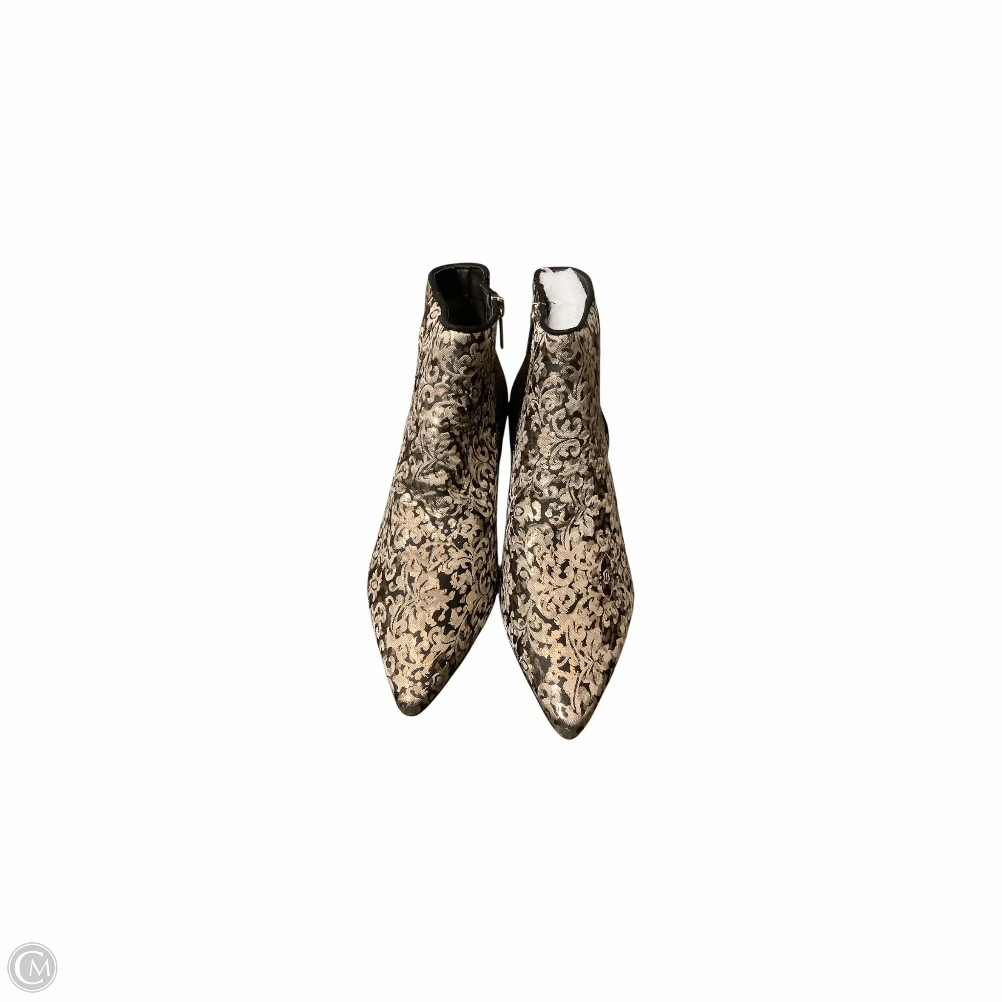 Boots Ankle Heels By Comfortview In Black & Gold, Size: 10 Slip Resistant Stylish Explorer