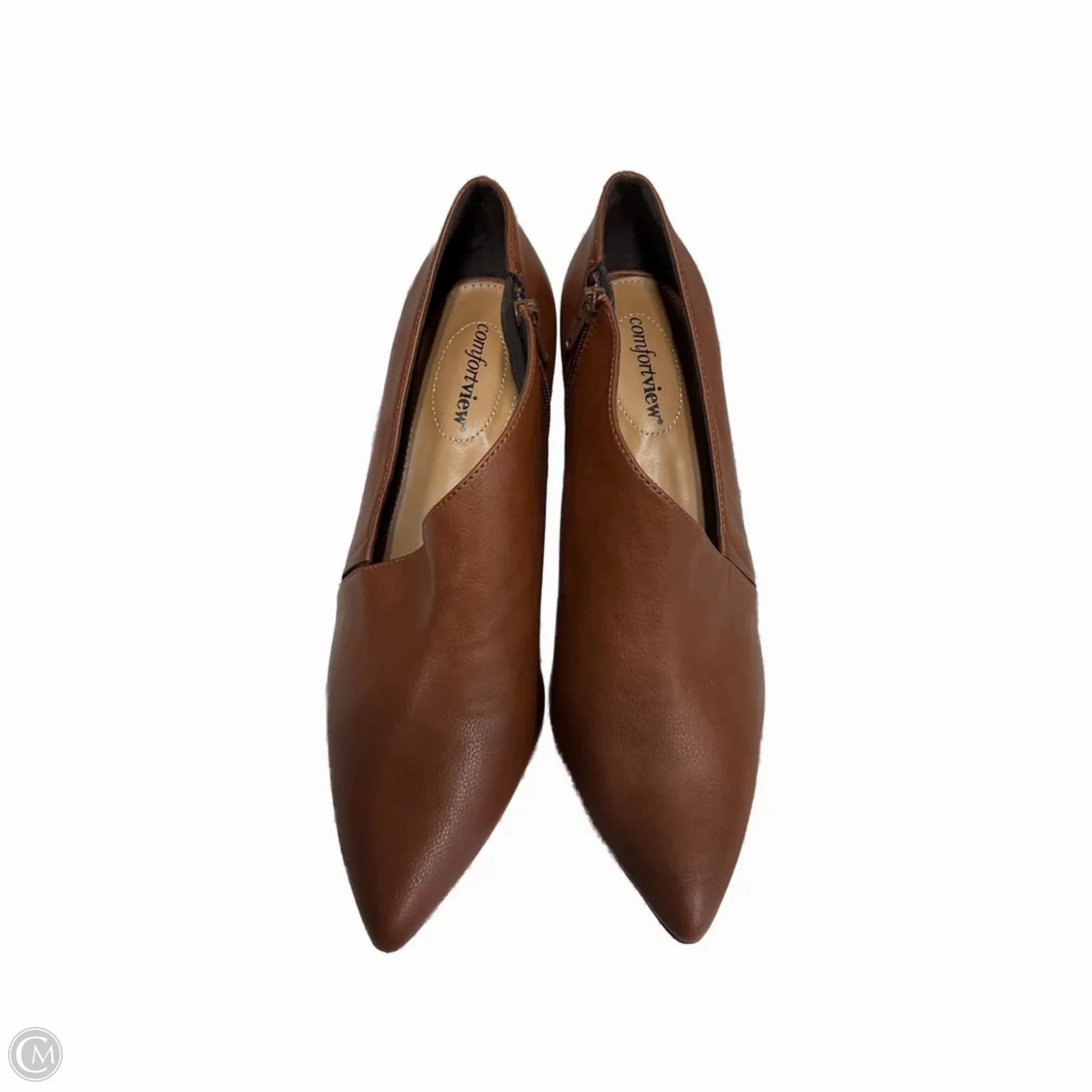 Boots Ankle Heels By Comfortview In Brown, Size: 11 All-Weather Design.