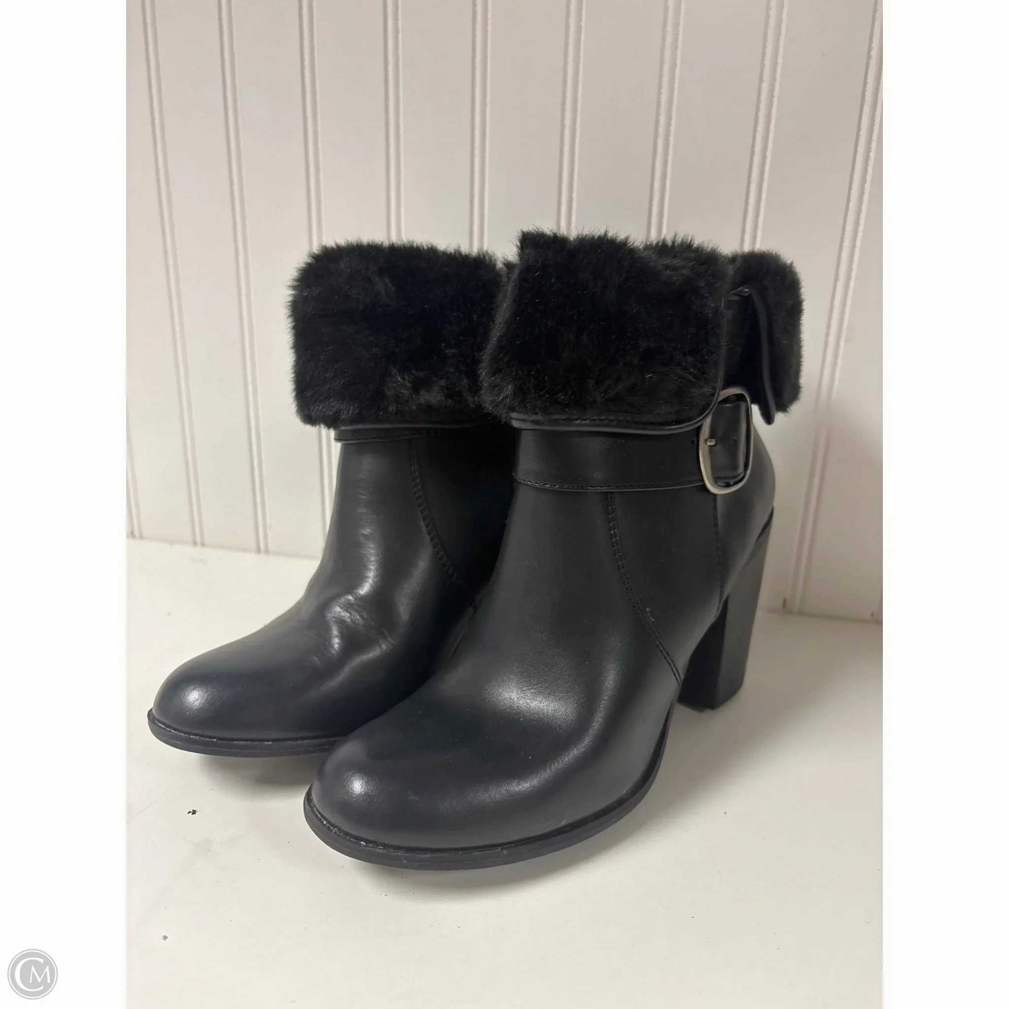 Rough Ground Shock Absorption Core Boots Ankle Heels By Croft And Barrow In Black, Size: 10