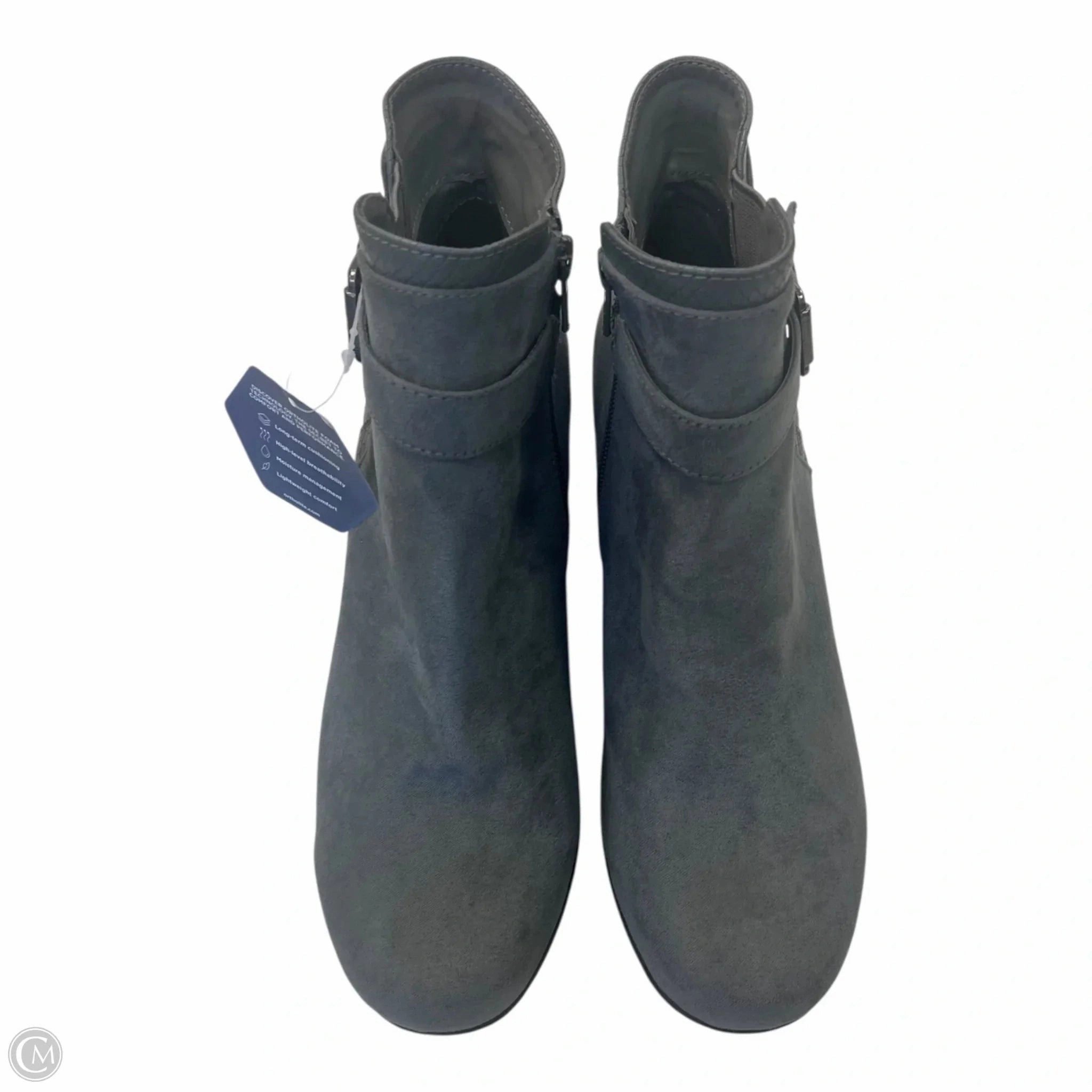 Sturdy Frame Lined interior Boots Ankle Heels By Croft And Barrow In Grey, Size: 8.5