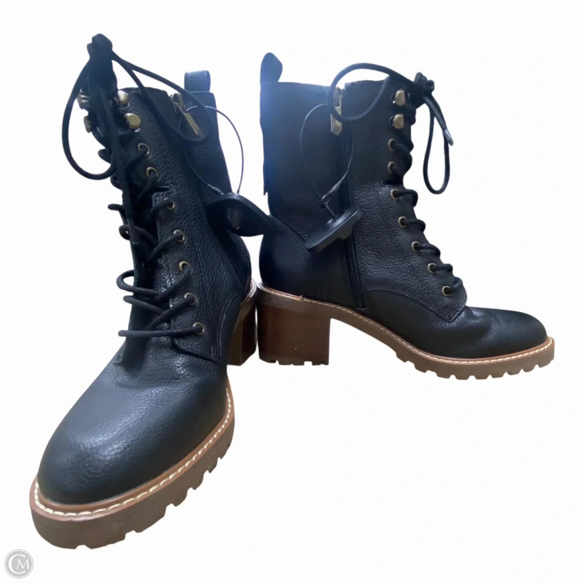Boots Ankle Heels By Crown Vintage In Black, Size: 7.5 Ergonomic Shape Tokyo Mode