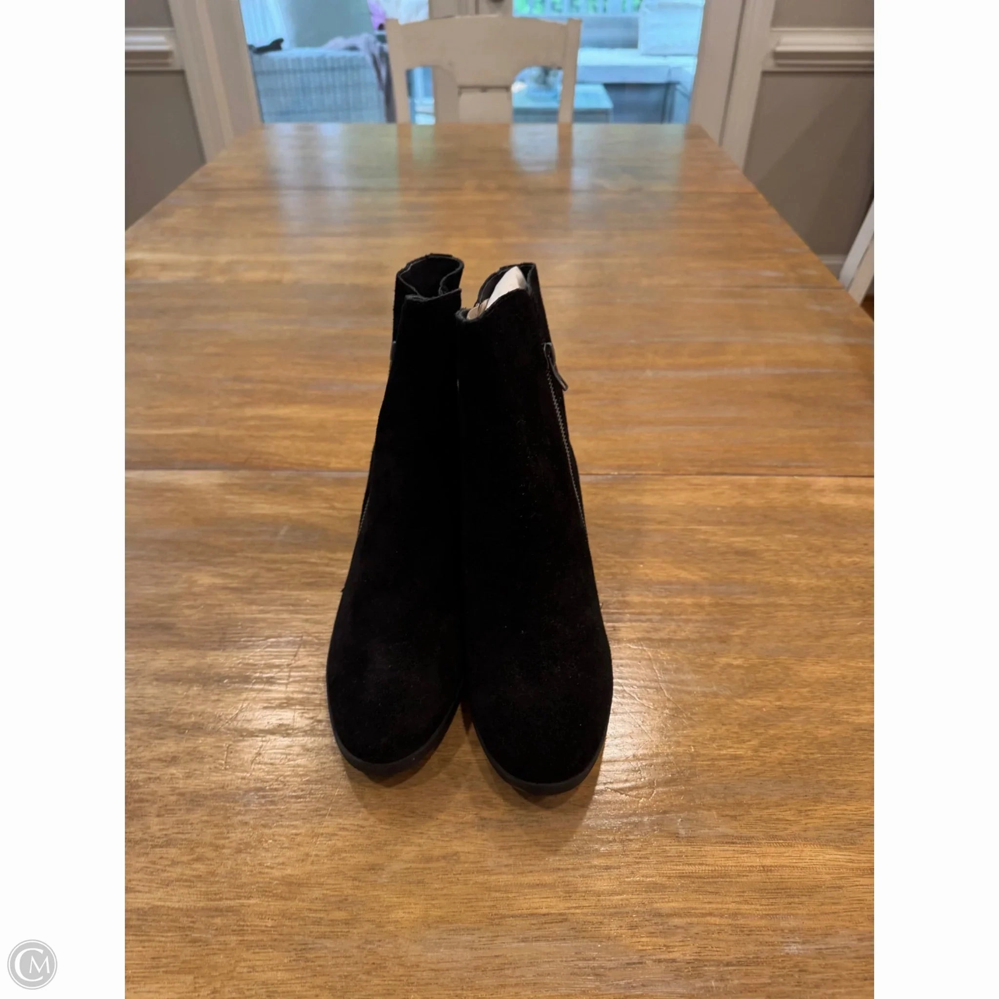 Boots Ankle Heels By Crown Vintage In Black, Size: 9 Eco Material All Day Wear