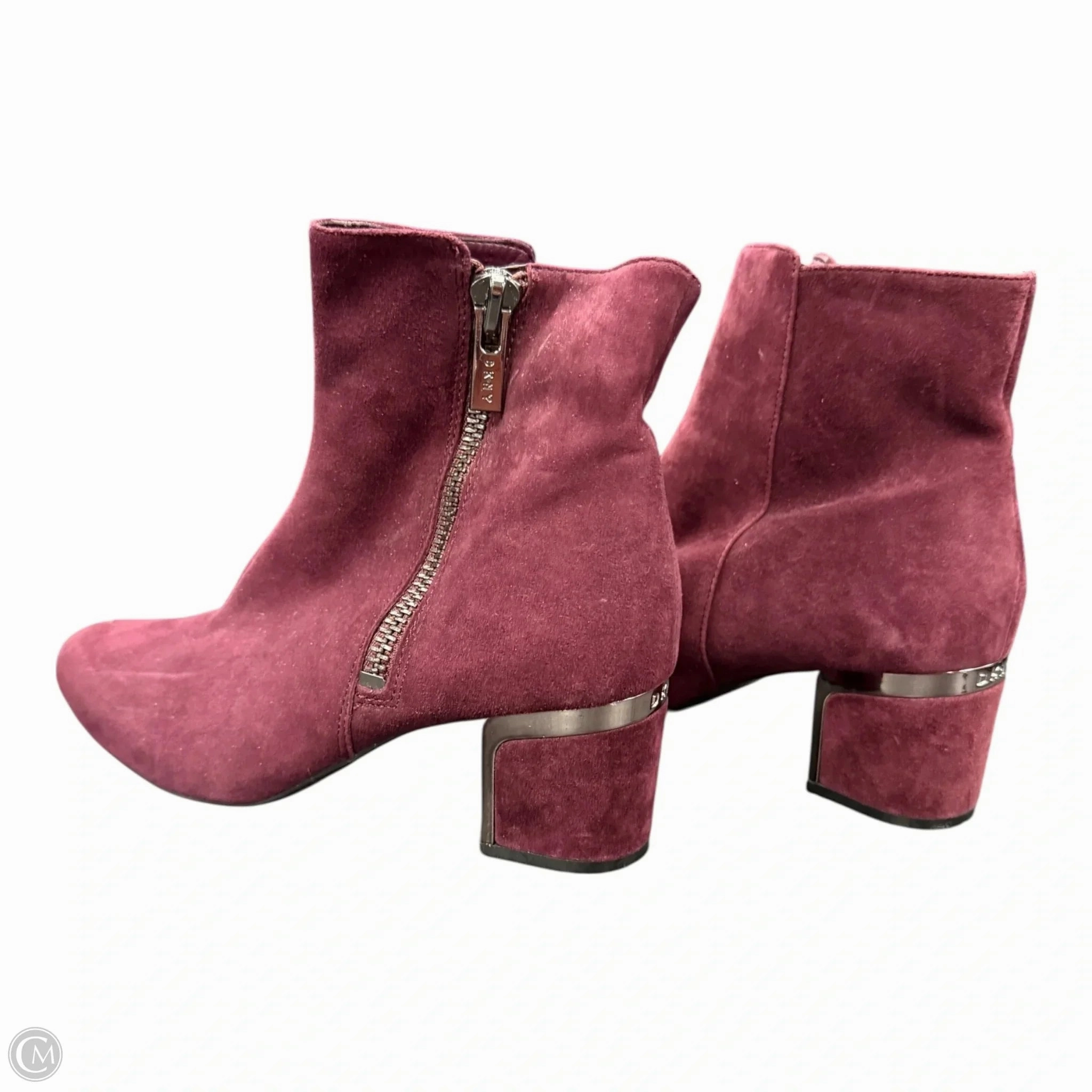 Weekend Fit Easy Fit Boots Ankle Heels By Dkny In Maroon, Size: 7.5