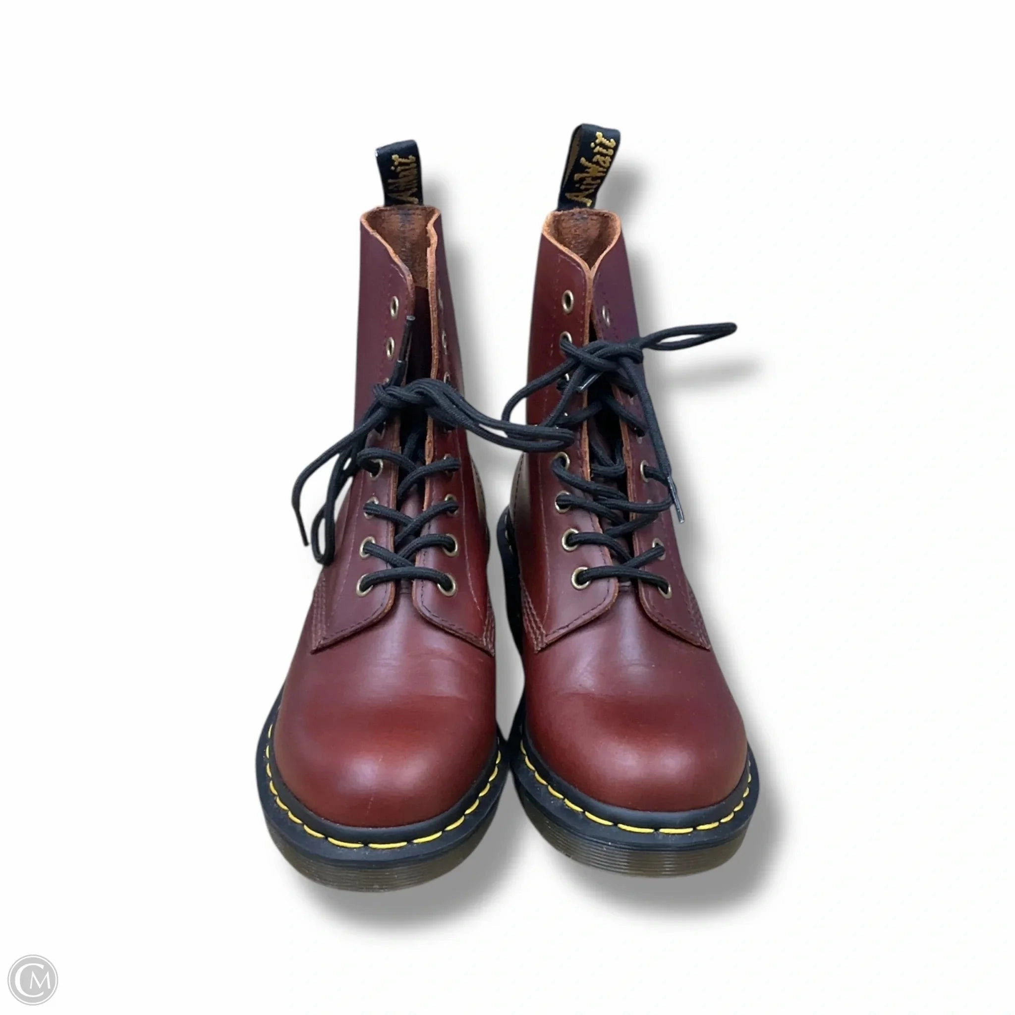 Quick Dry Materials Boots Ankle Heels By Dr Martens In Copper, Size: 7