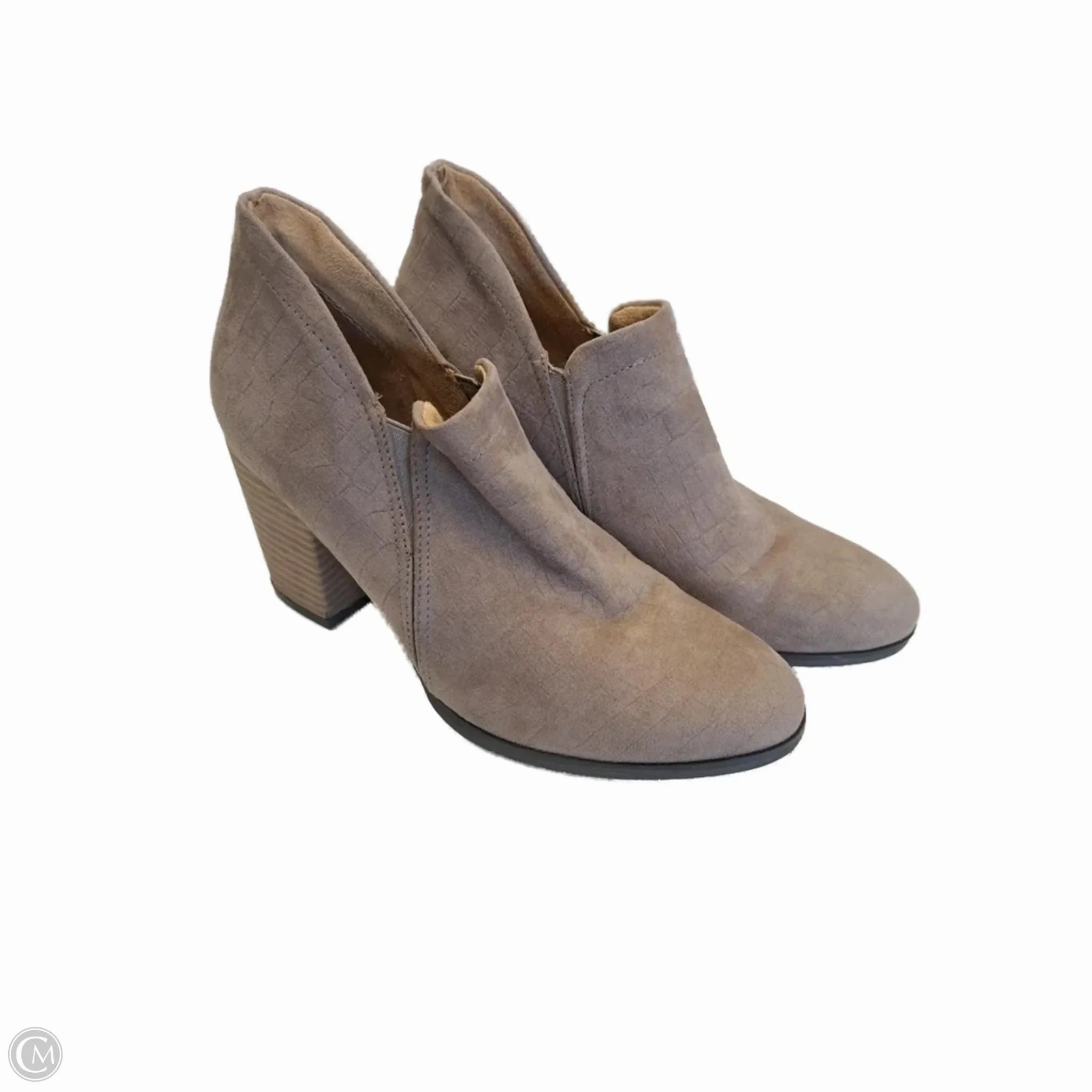 Beach Walk Boots Ankle Heels By Dr Scholls In Brown, Size: 9