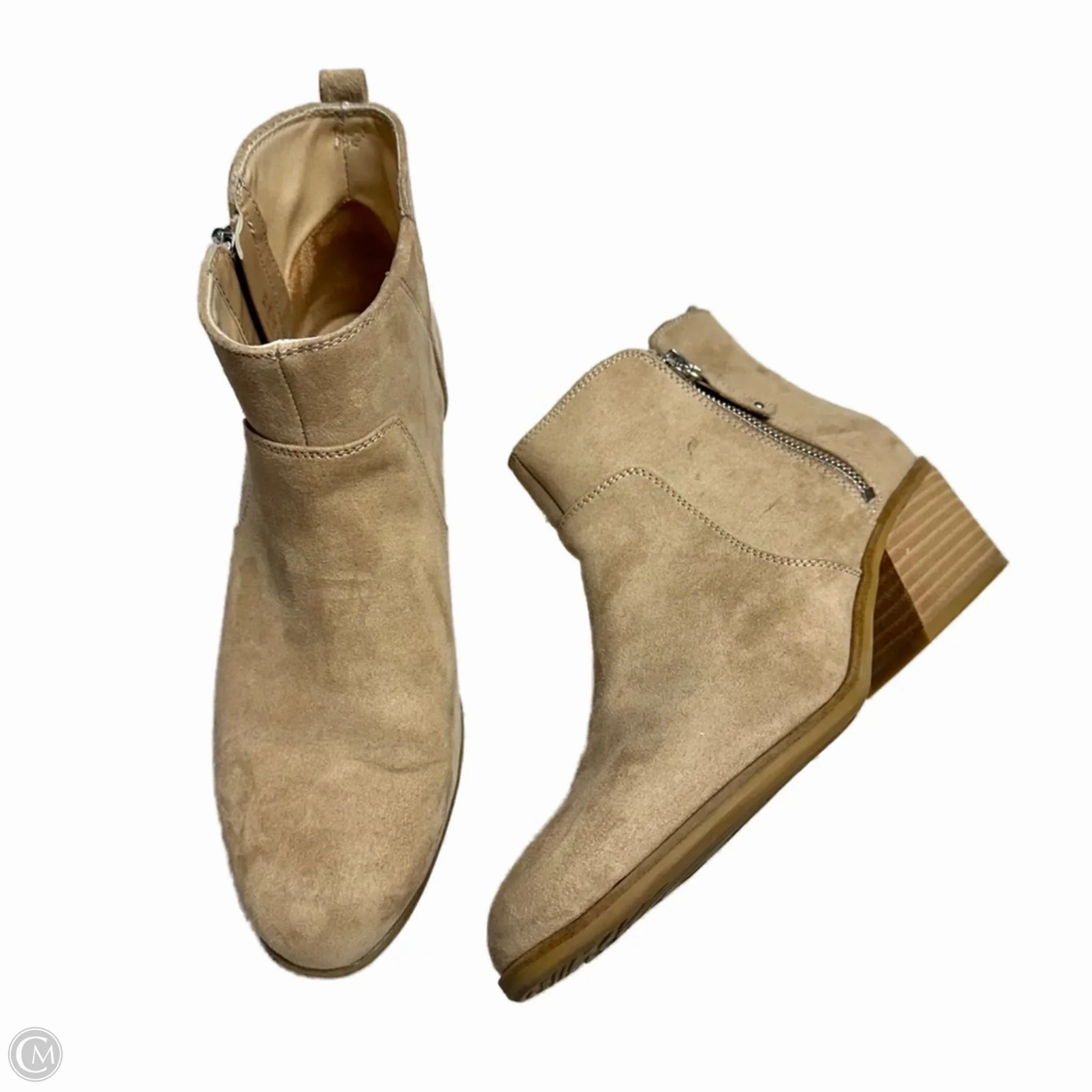 Padded Interior Weekend Wanderer Boots Ankle Heels By Dr Scholls In Tan, Size: 9