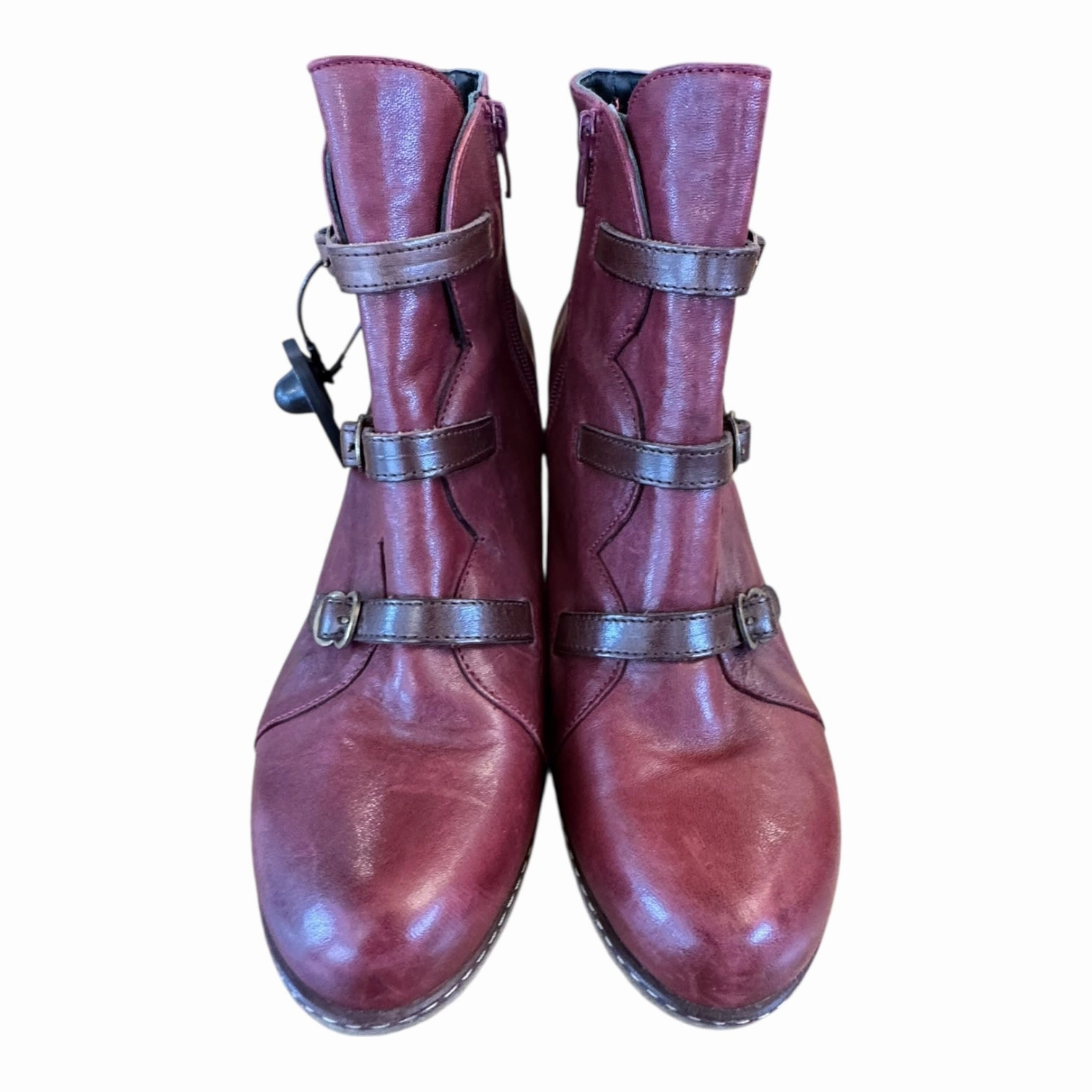 Boots Ankle Heels By eric michael In Red, Size:9.5 Superior Design Slip Resistant Sole