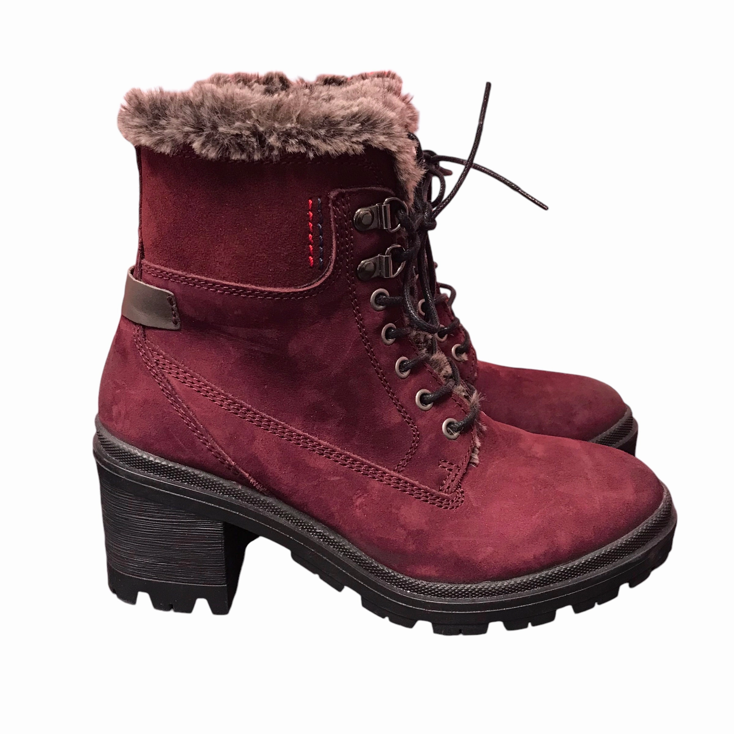 Boots Ankle Heels By Eric Michael London In Red, Size:6 Comfort And Durability