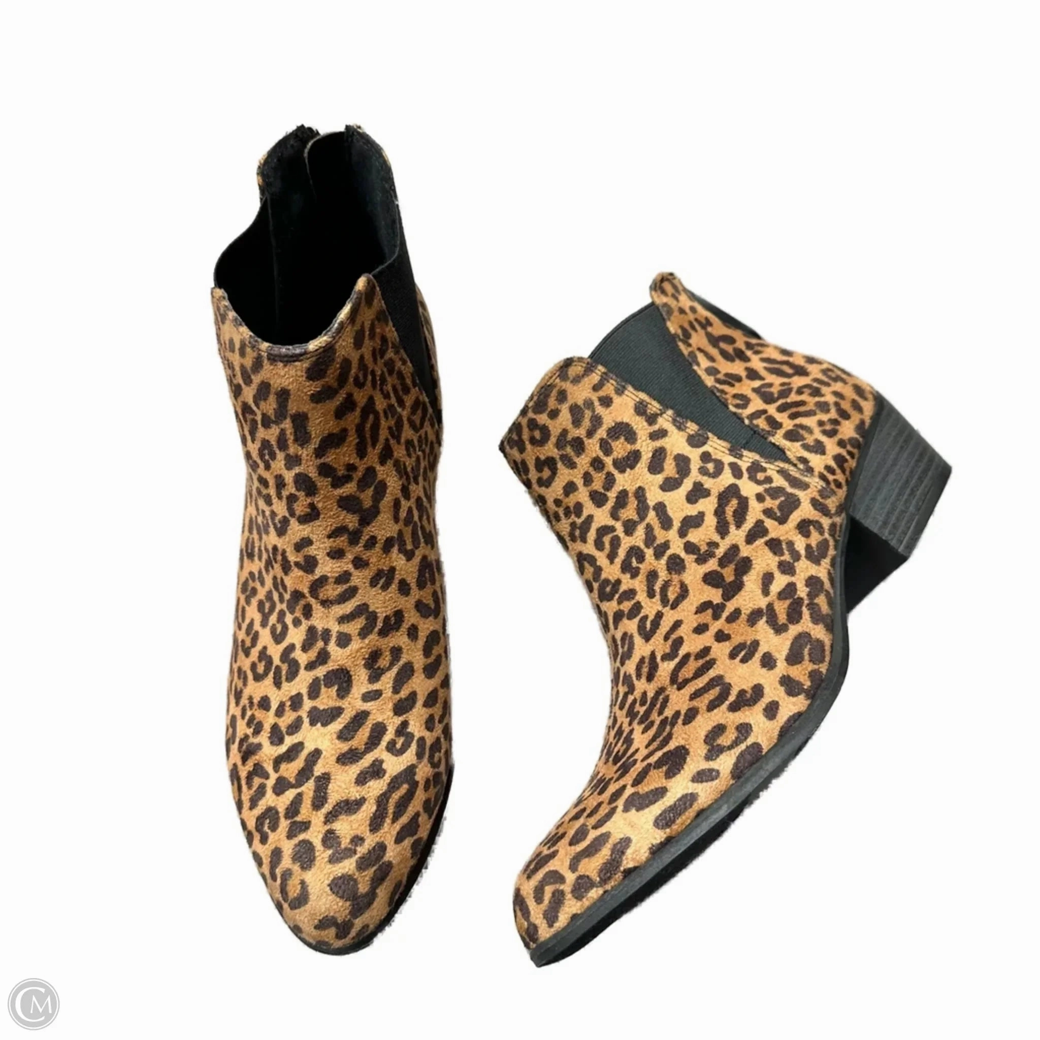 Boots Ankle Heels By Esprit In Animal Print, Size: 11 Wide Sole