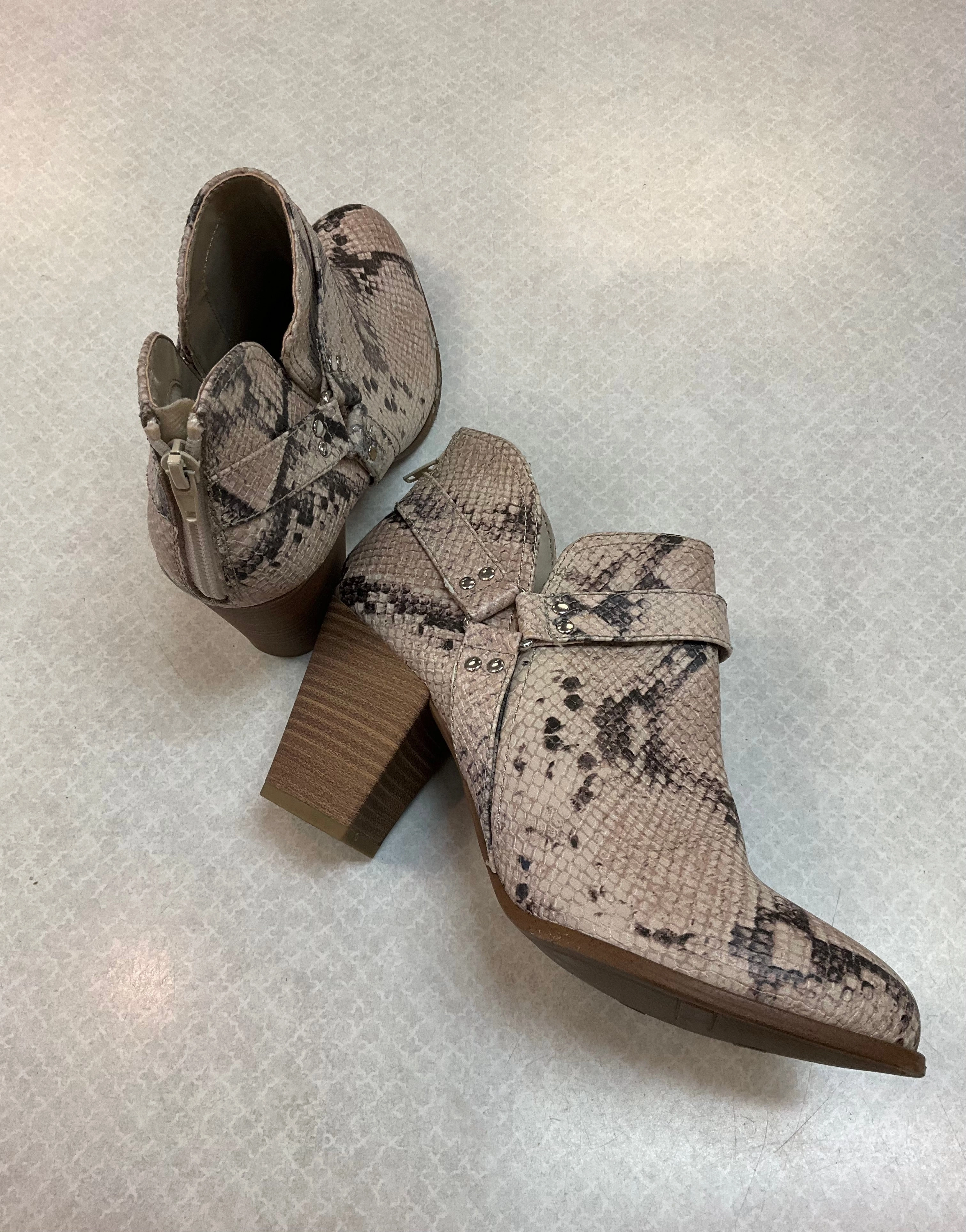 Boots Ankle Heels By Fergalicious In Snakeskin Print, Size: 9 Mud Resistant Hiking Trails