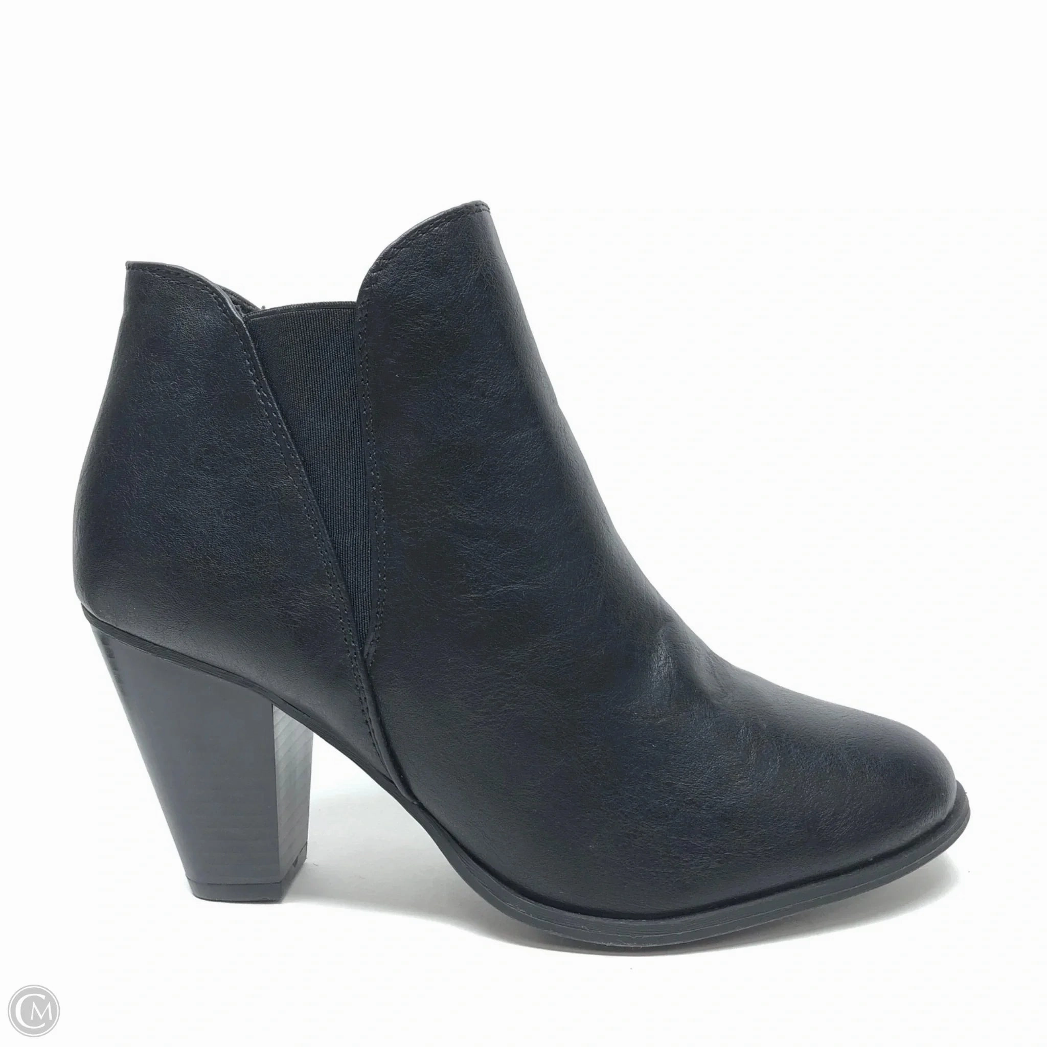 Fashion Utility Long Walk Boots Ankle Heels By Forever In Black, Size: 10