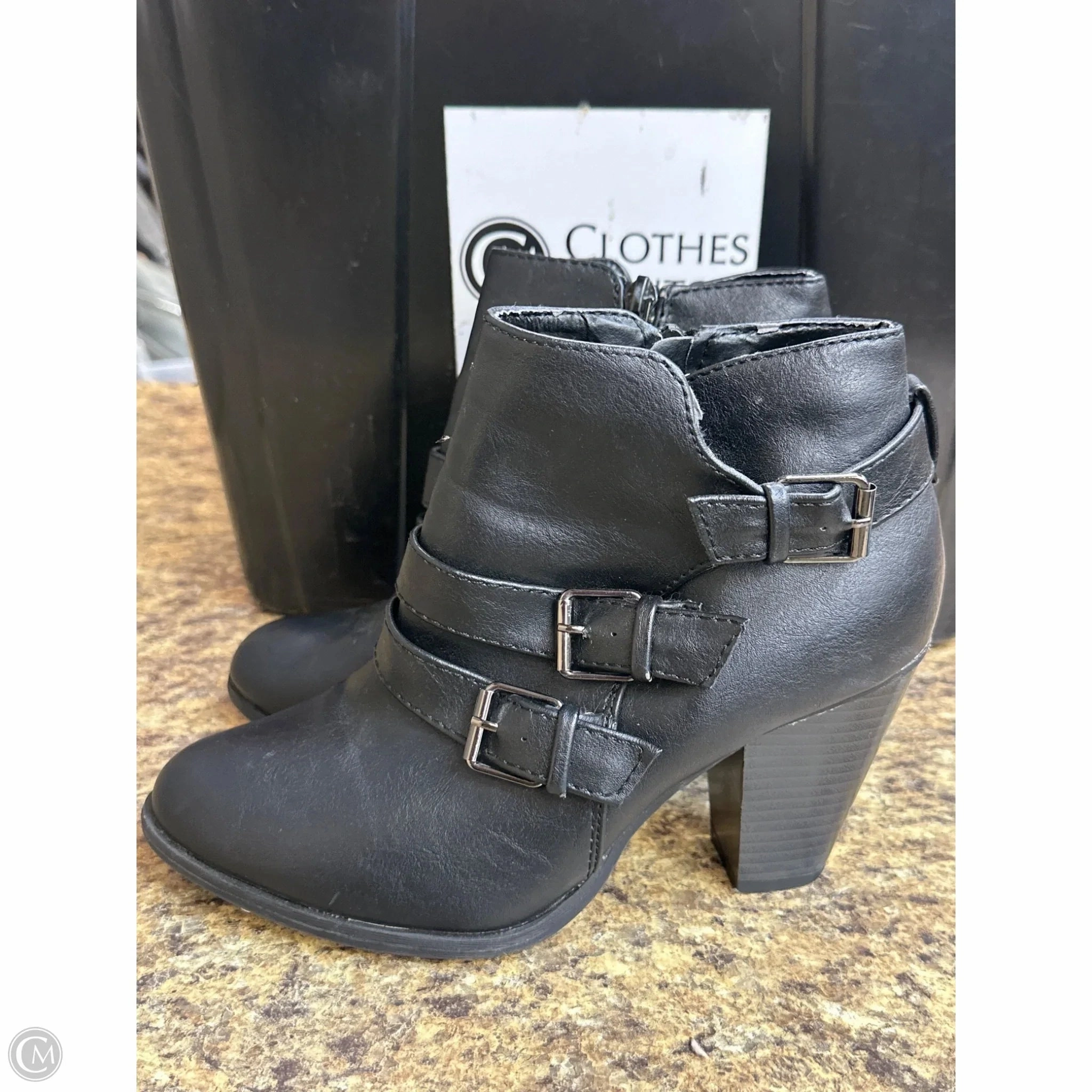 Stylish Appeal Breathable Sole Boots Ankle Heels By Forever In Black, Size: 7.5