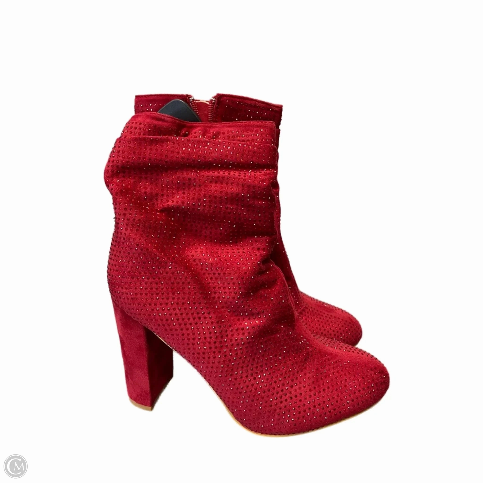 Boots Ankle Heels By Forever In Red, Size: 9 Long Wear Comfort
