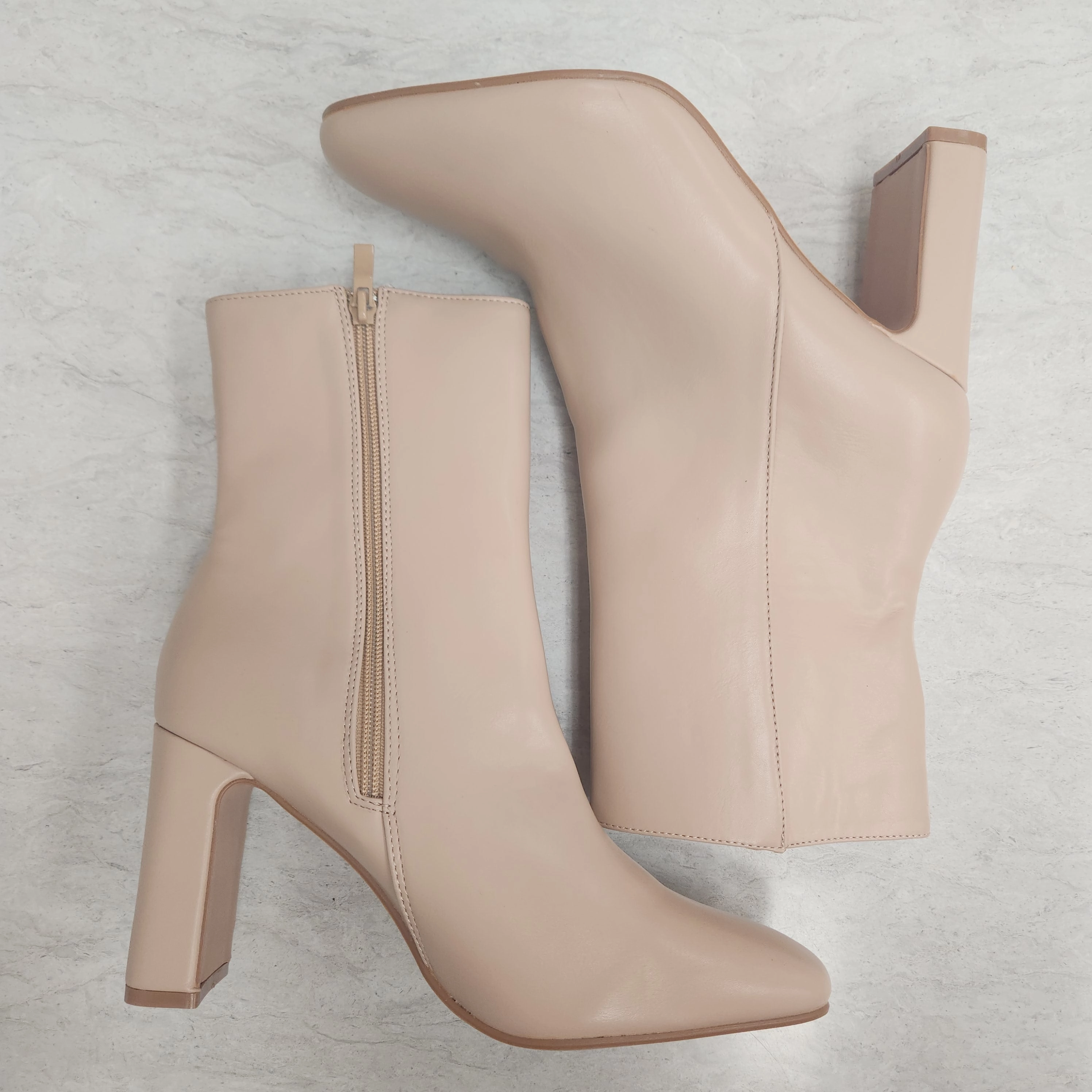 Social Butterfly Boots Ankle Heels By Forever In Tan, Size: 10