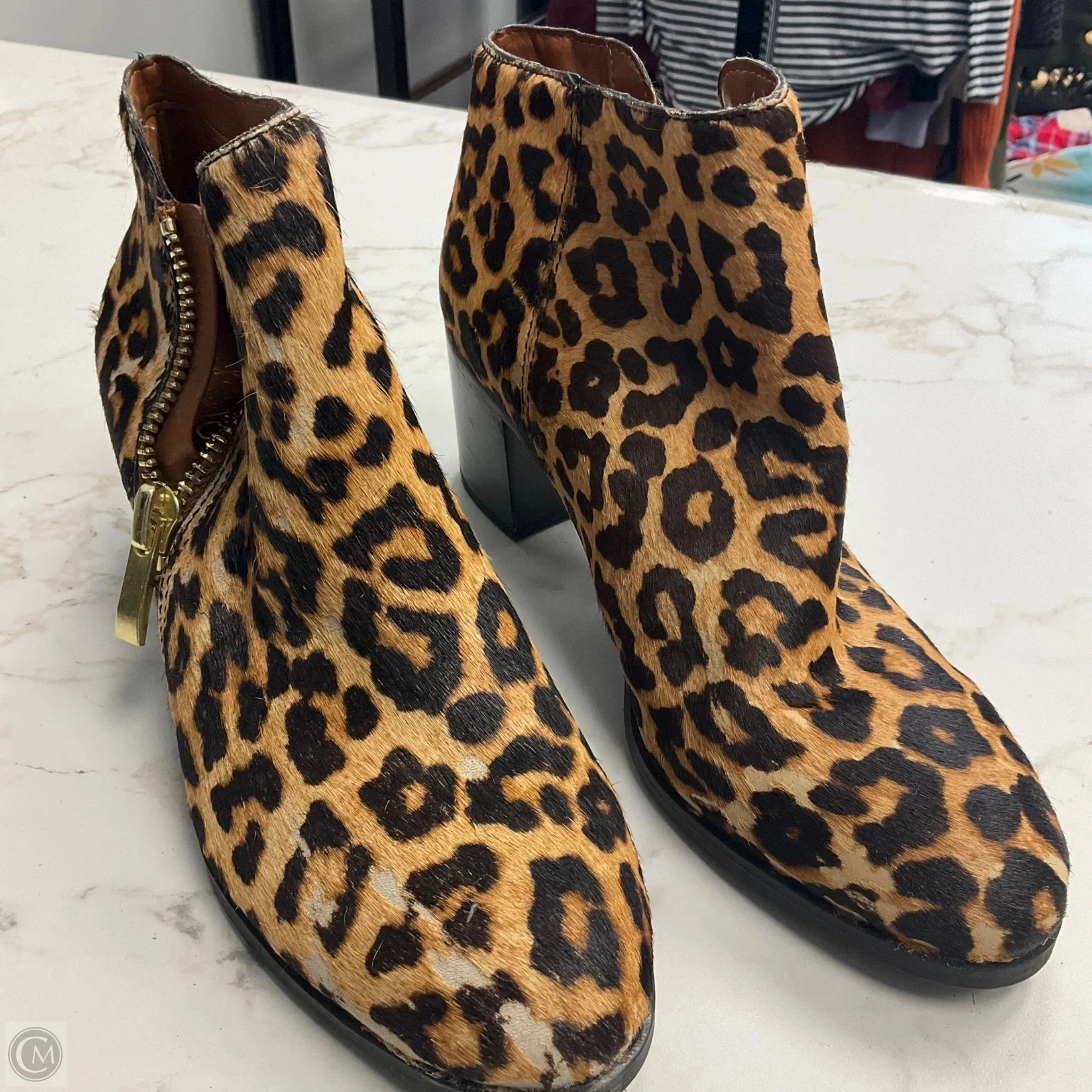 Boots Ankle Heels By Franco Sarto In Animal Print, Size: 9 Comfort Lining Adventure Seeker