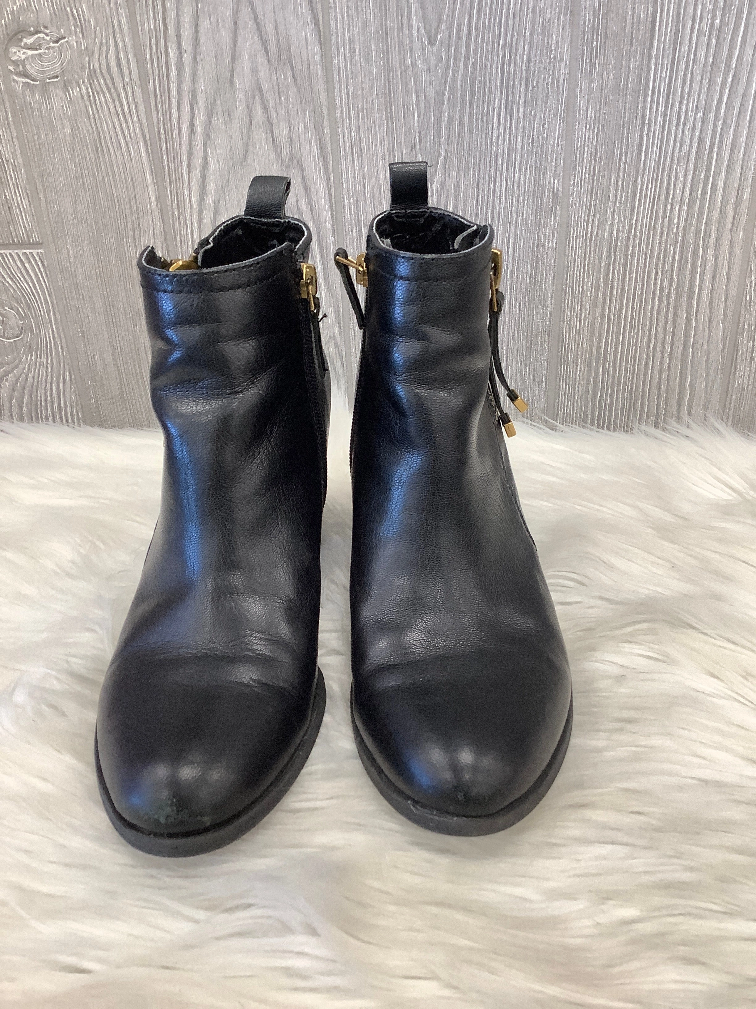 Quick Slip Boots Ankle Heels By Franco Sarto In Black, Size: 8.5