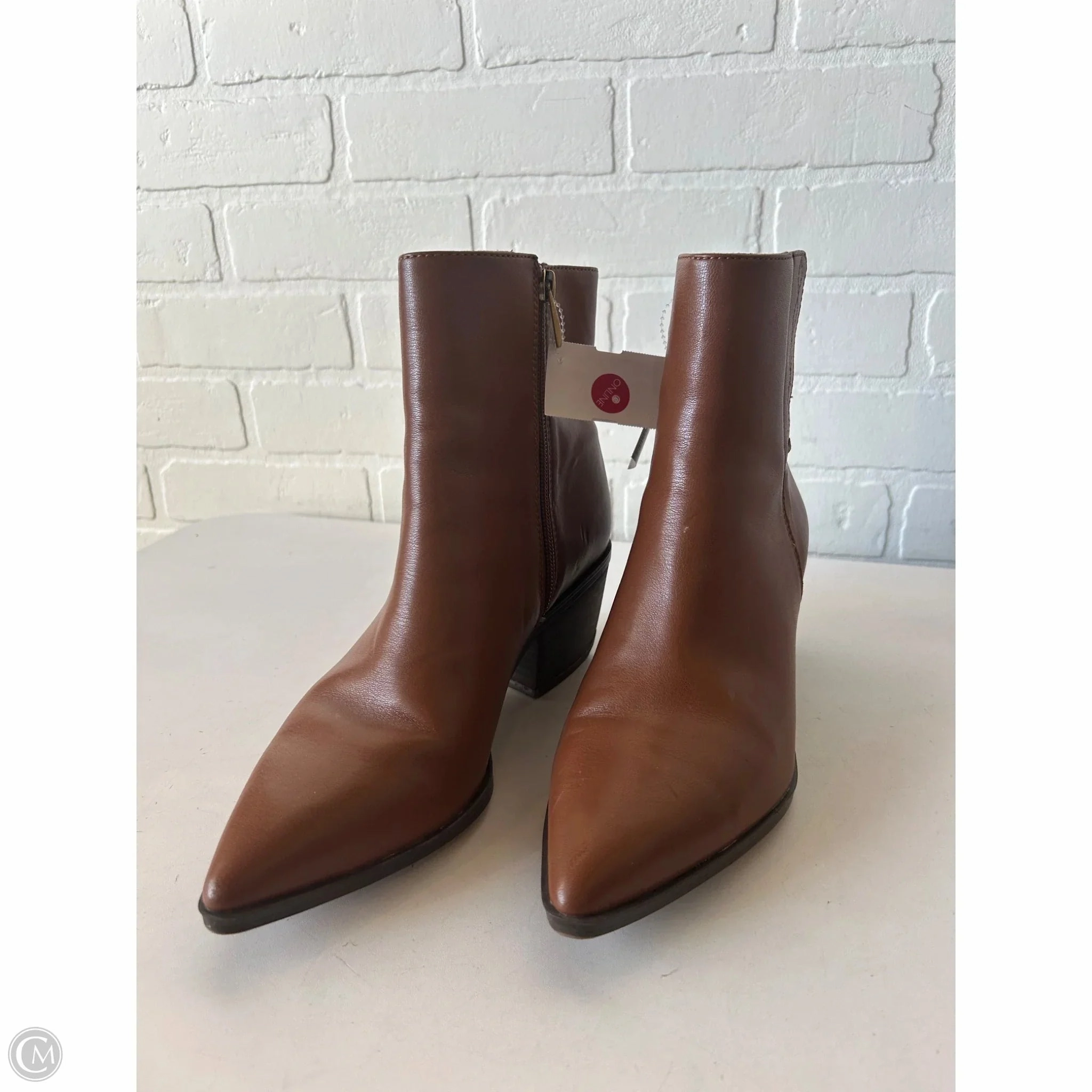 Hiking Hybrid style Boots Ankle Heels By Franco Sarto In Brown, Size: 8.5
