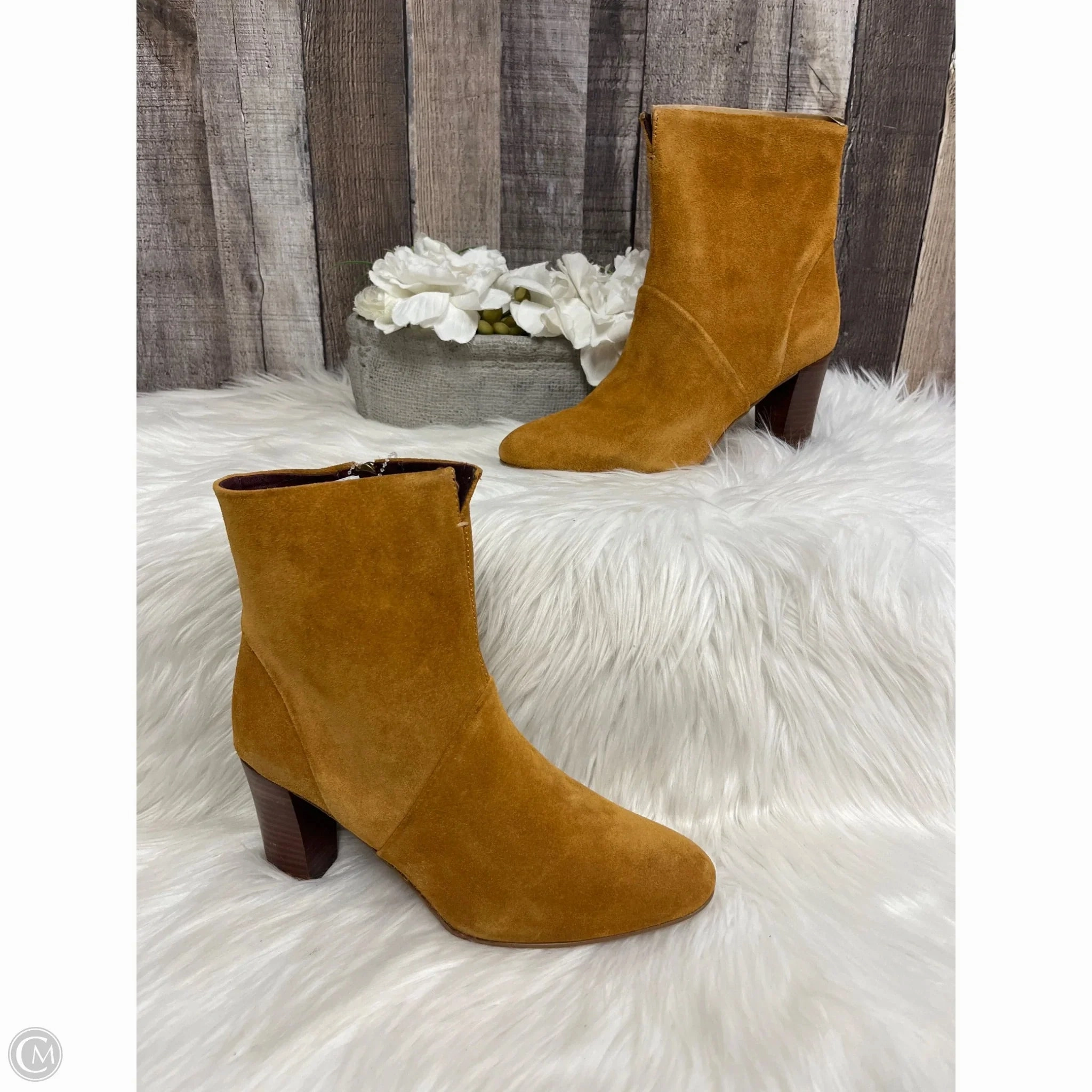 Boots Ankle Heels By Franco Sarto In Brown, Size: 8 Grippy Outsole Functional Minimalist