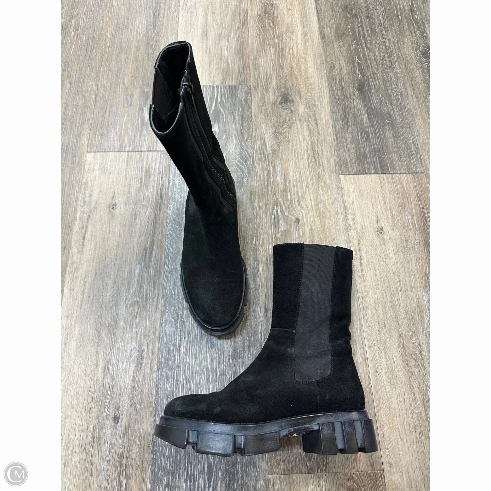 Boots Ankle Heels By Free People In Black, Size: 7.5 Eco Material River Crossing