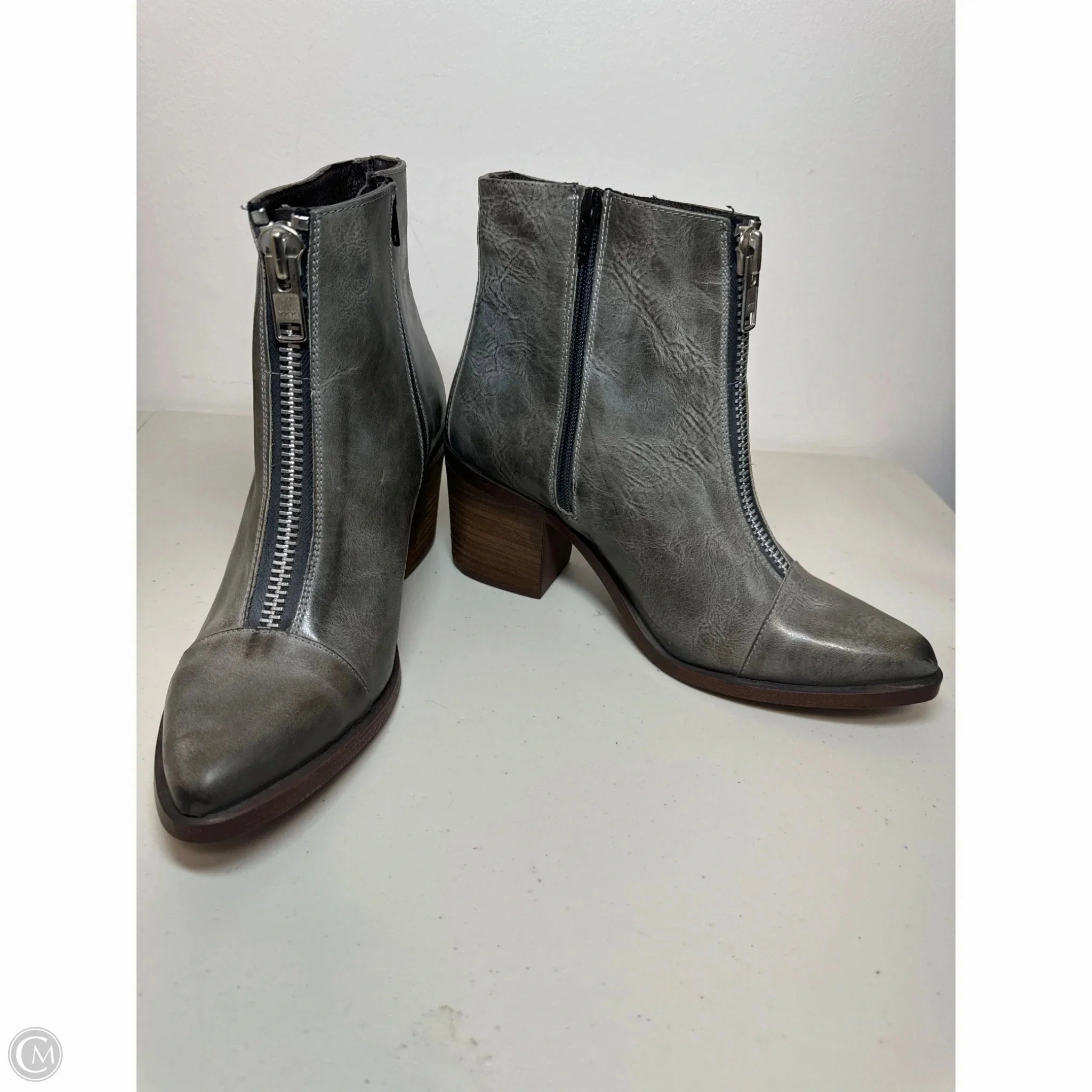 Boots Ankle Heels By Freebird In Grey, Size: 10 Weekend Hike Rugged Function