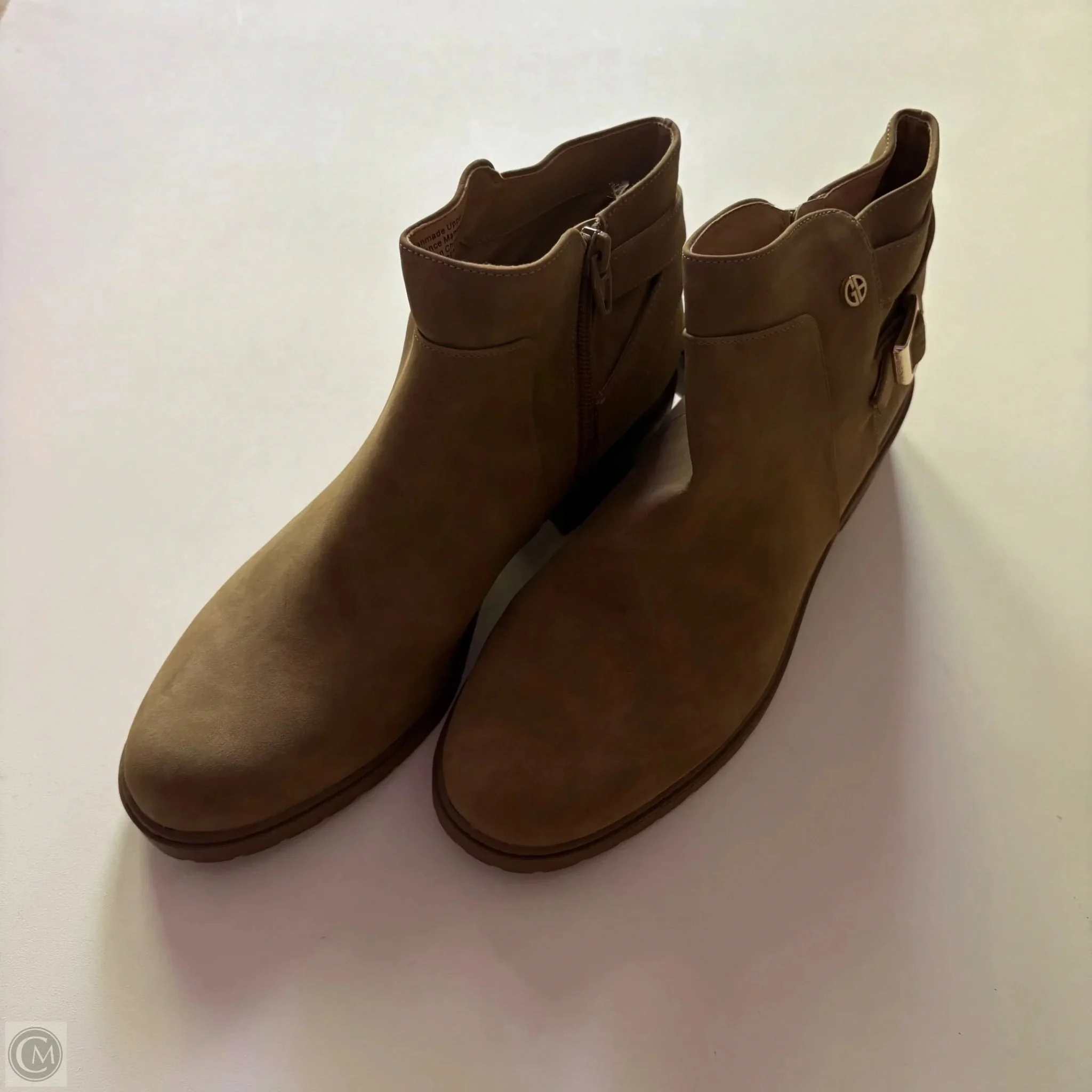 Soft outsole Anti Skid Boots Ankle Heels By Giani Bernini In Tan, Size: 9
