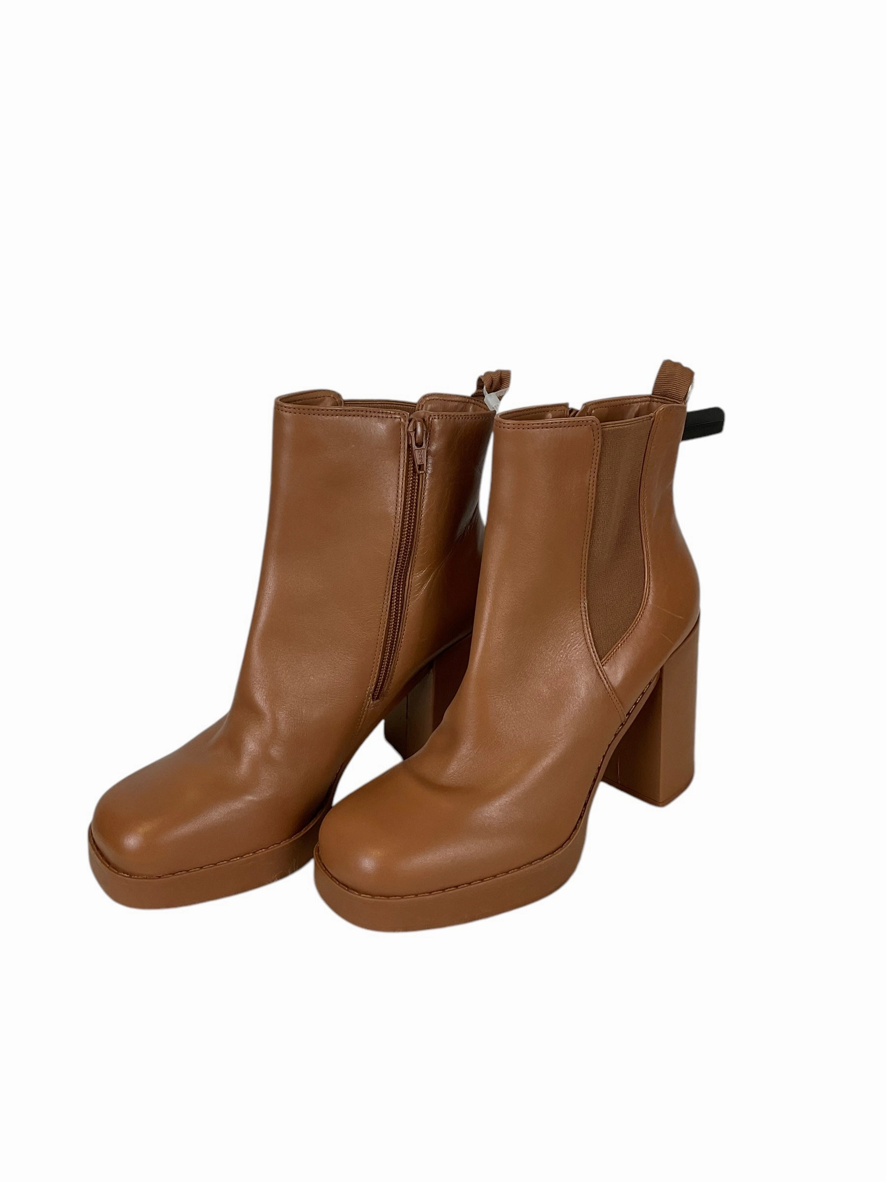 Work Function High Traction All Day Worker Boots Ankle Heels By Gianni Bini In Tan, Size: 9.5