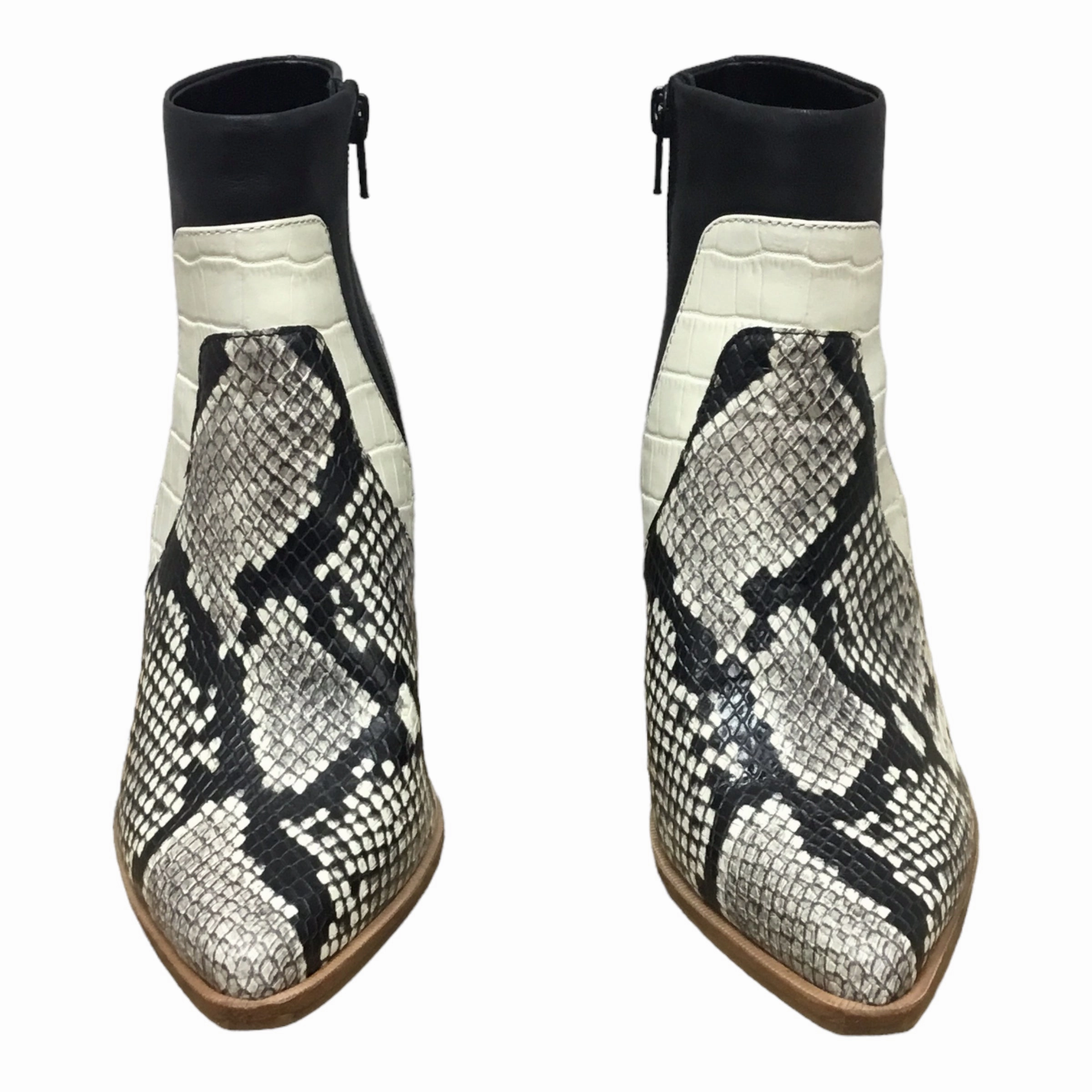 Metallic Buckle Reinforced Form Adventure Seeker Boots Ankle Heels By Gianni Bini  Size: 6