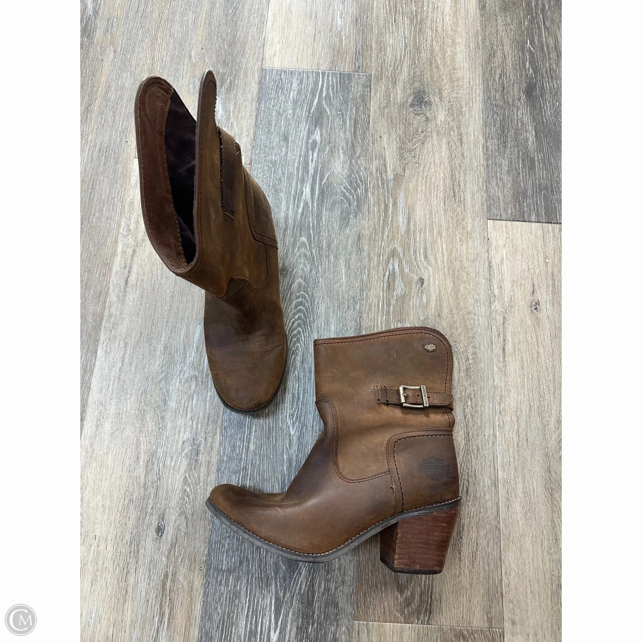 Boots Ankle Heels By Harley Davidson In Brown, Size: 7.5 Fresh Style
