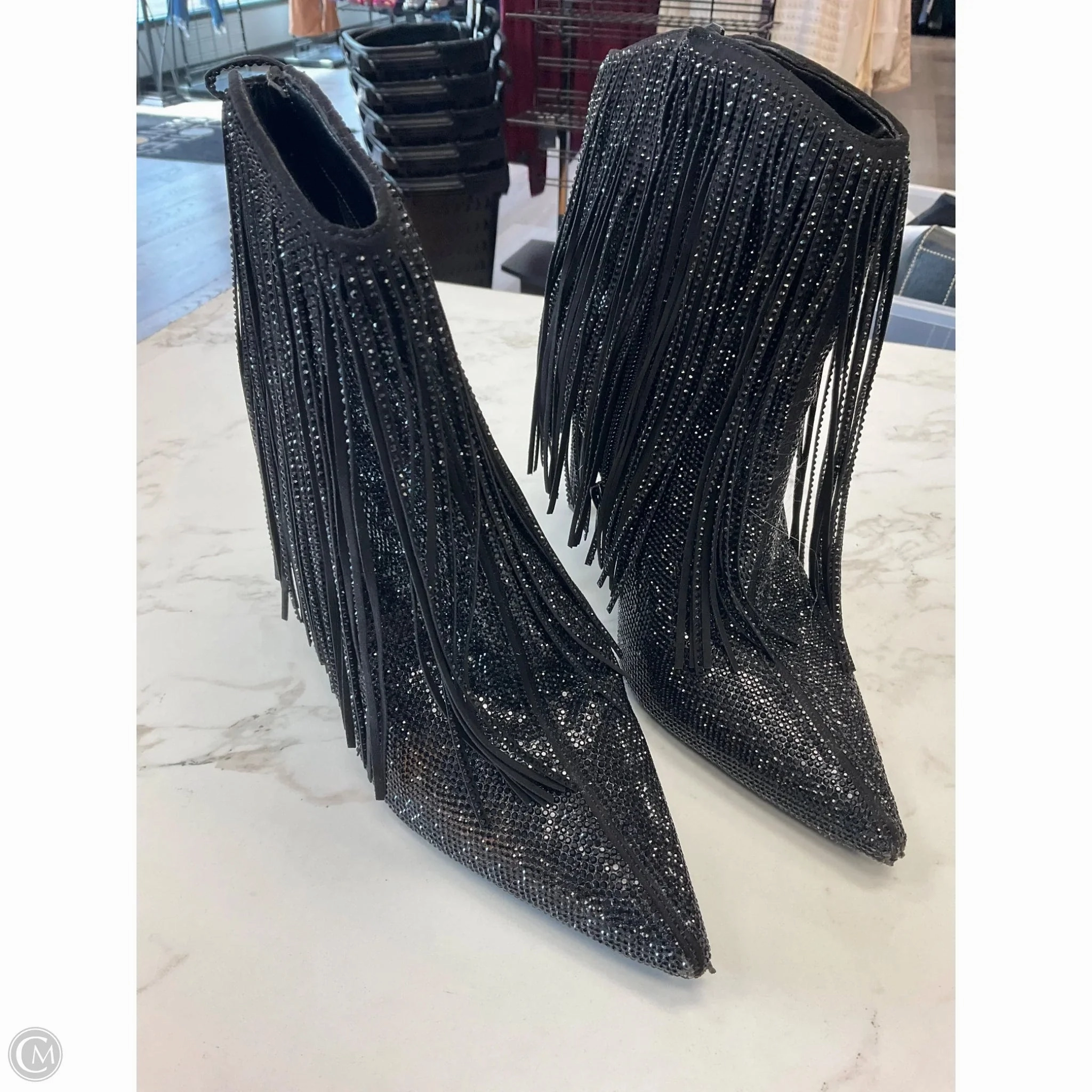 Boots Ankle Heels By Inc In Black, Size: 8.5 Cushioned Step Night Travel