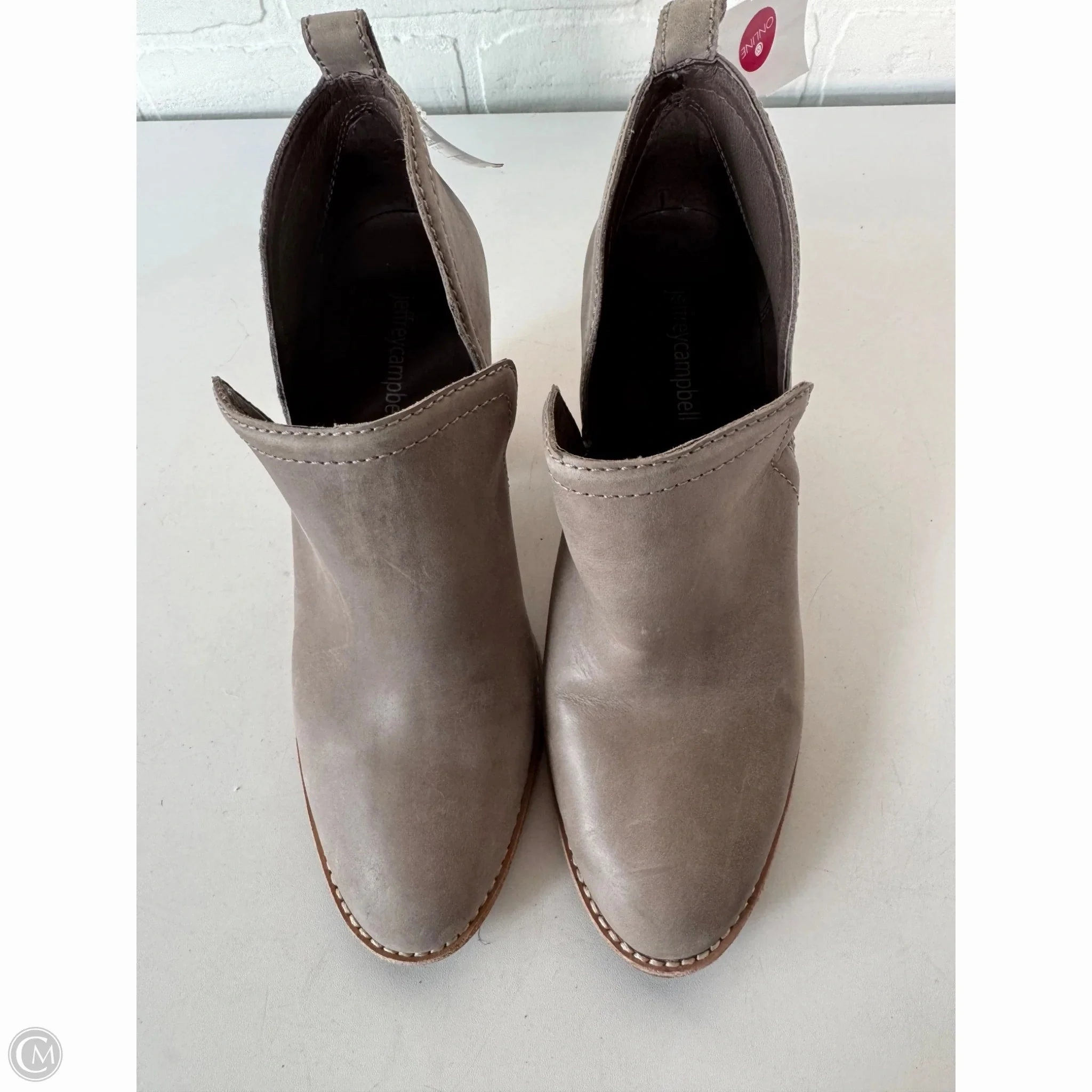 Boots Ankle Heels By Jeffery Campbell In Taupe, Size: 8.5 Anti Odor All Day Worker Cushioned Insole