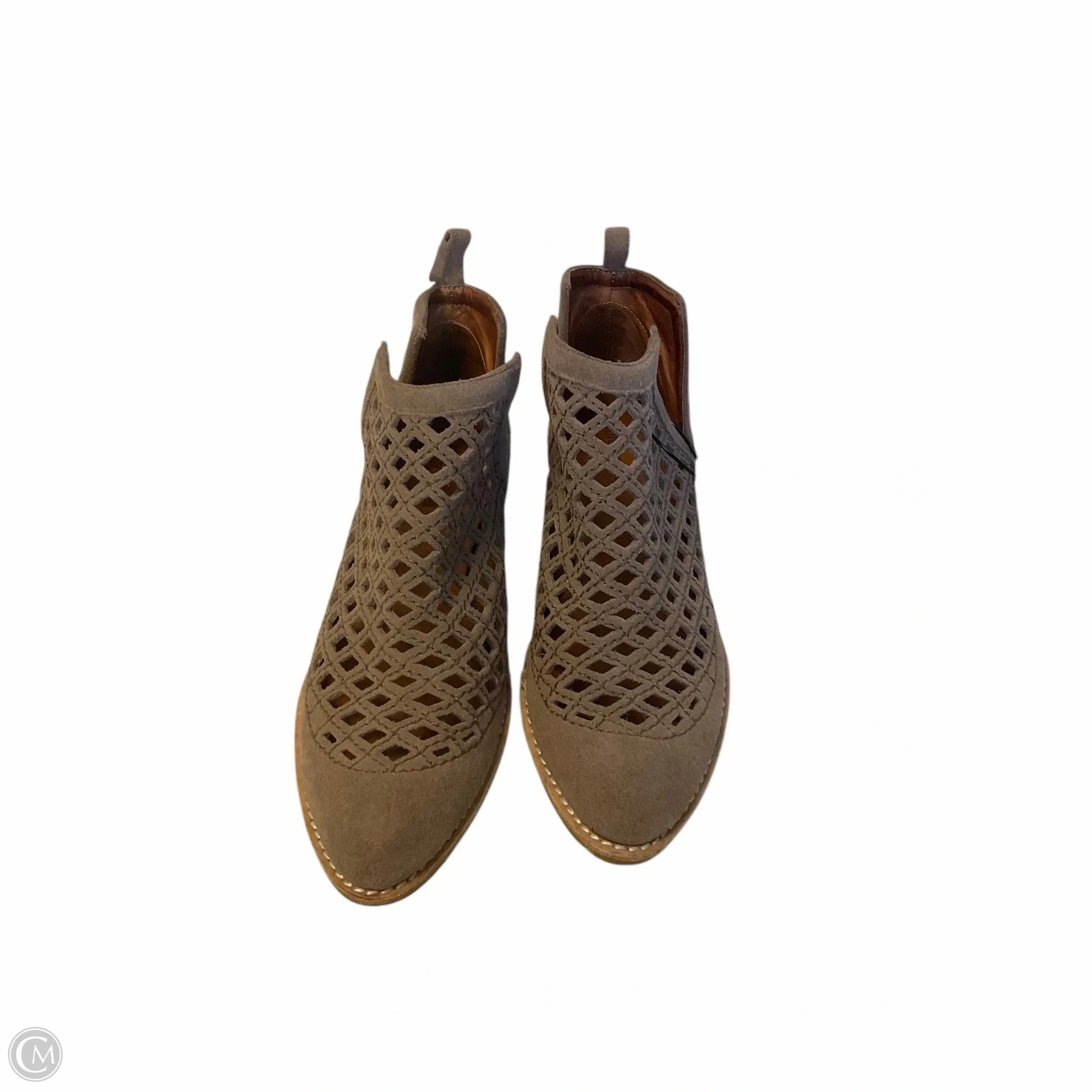 All-Weather Design. Contoured Footbed Shape Boots Ankle Heels By Jeffery Campbell In Taupe, Size: 8