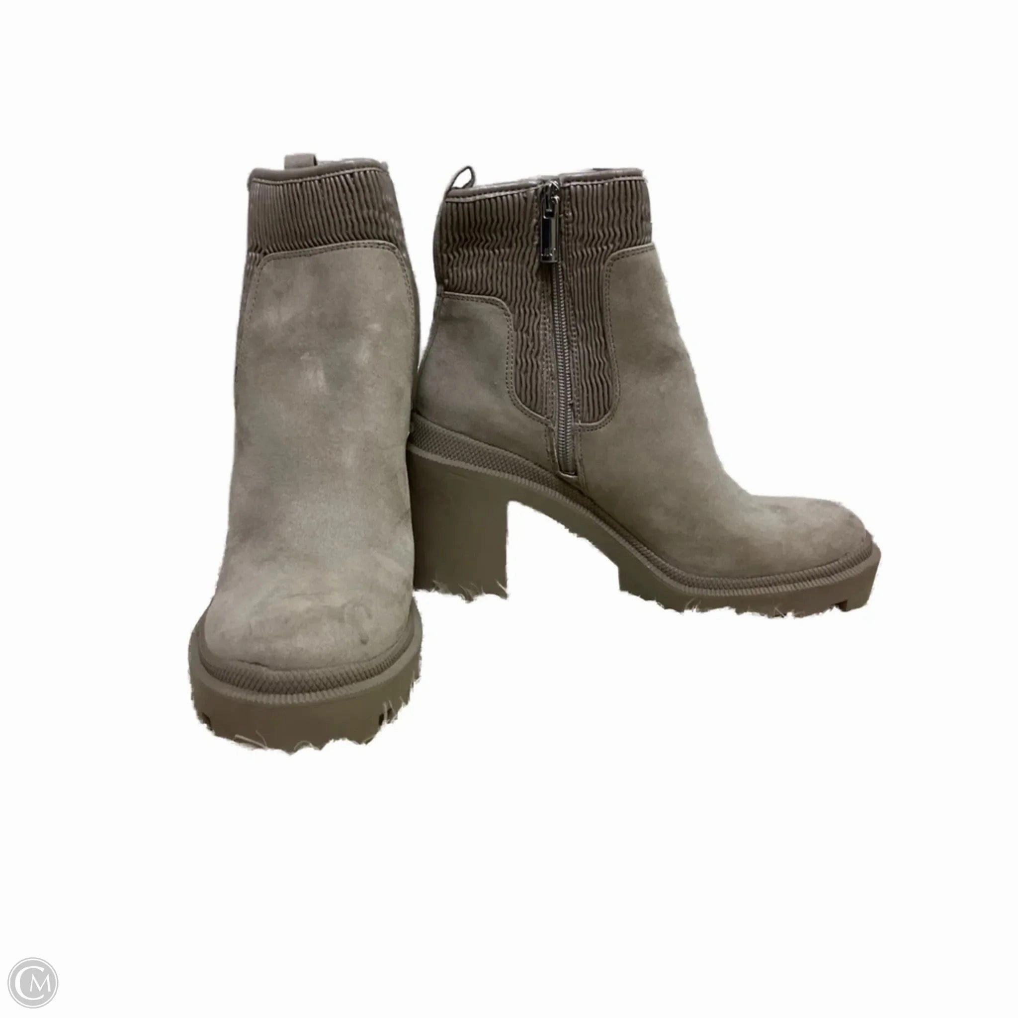 Comfort Lining Hiking Trails Grippy Outsole Remote Hiking Boots Ankle Heels By Jennifer Lopez In Beige, Size: 7.5