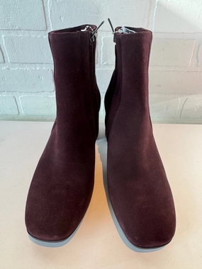 Boots Ankle Heels By Joanie Suede In Purple, Size: 8.5 Anti-Friction Feather Light Nature Lover